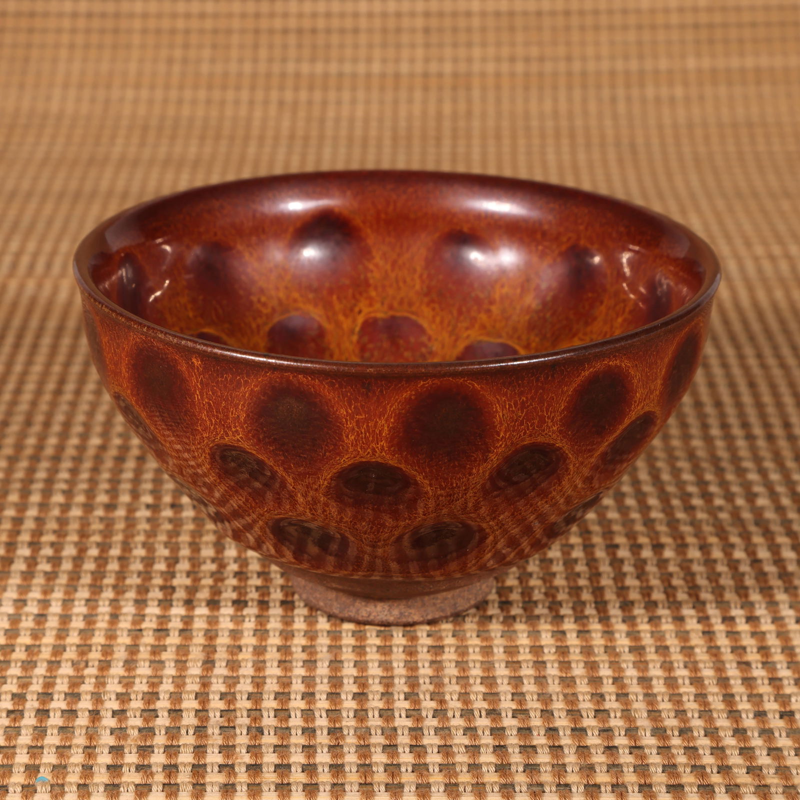 A SONG DYNASTY JIAN WARE LARGE PEONY TENMOKU TEA BOWL (1 of 9)