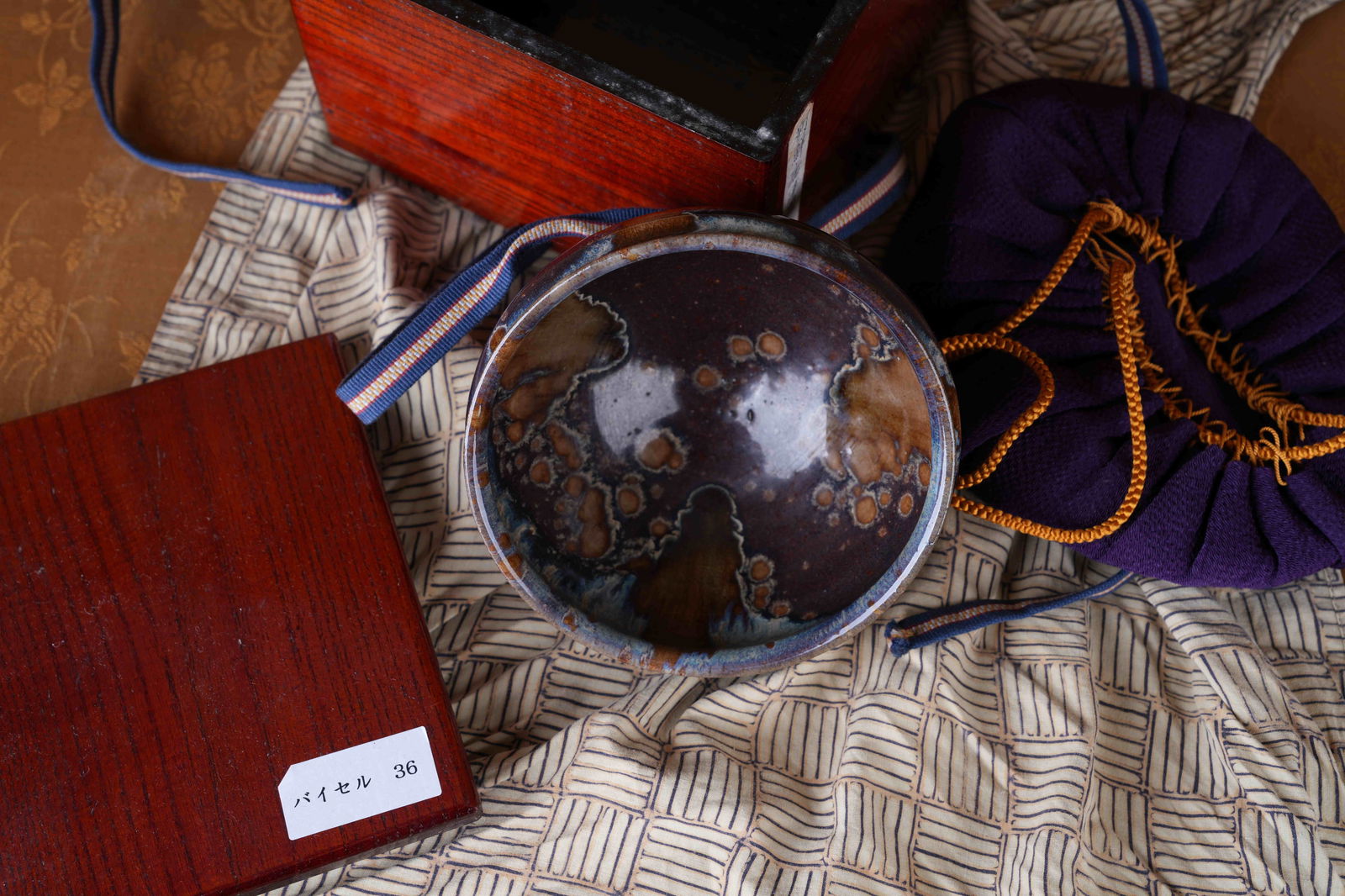 A OLD KILN TENMOKU TEA CUP: Old kiln Tenmoku tea cup