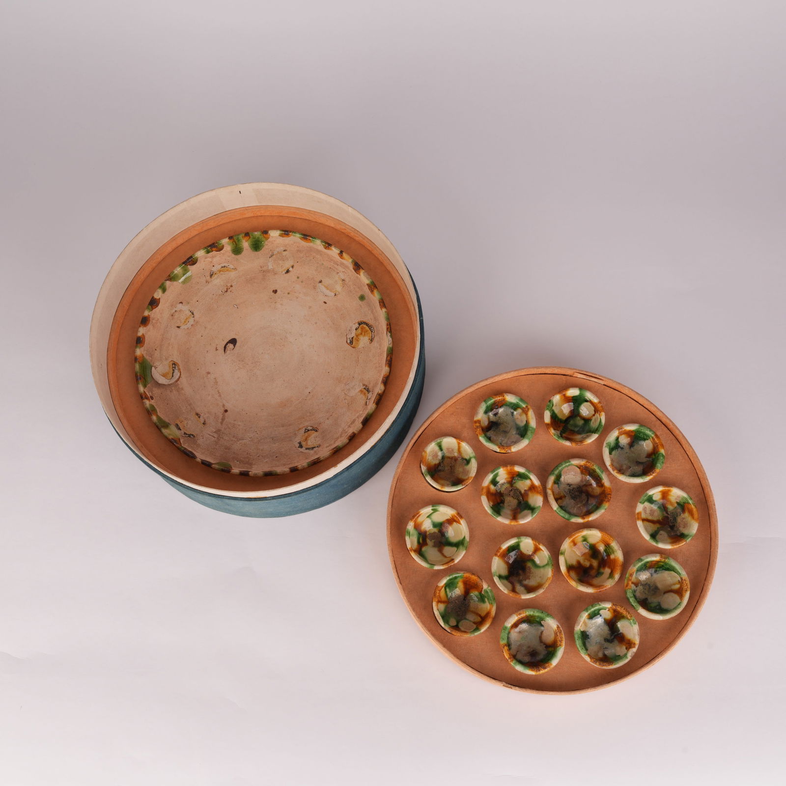 A TANG SANCAI CUP AND SAUCER SET (1 of 11)