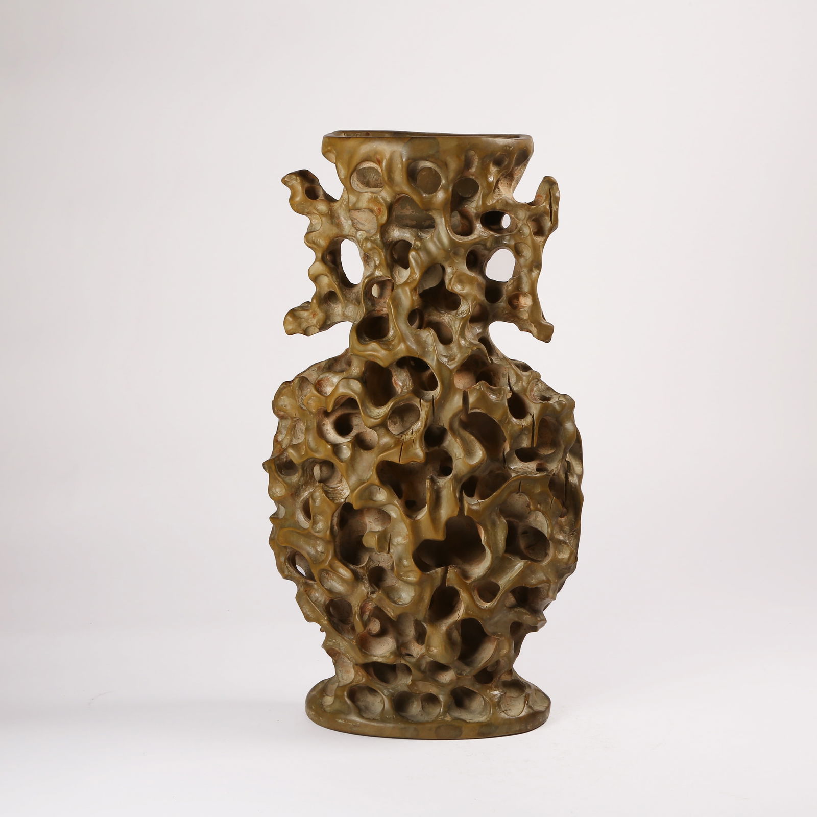 A NANMU WOOD BI VASE: Nanmu Wood Bi Vase