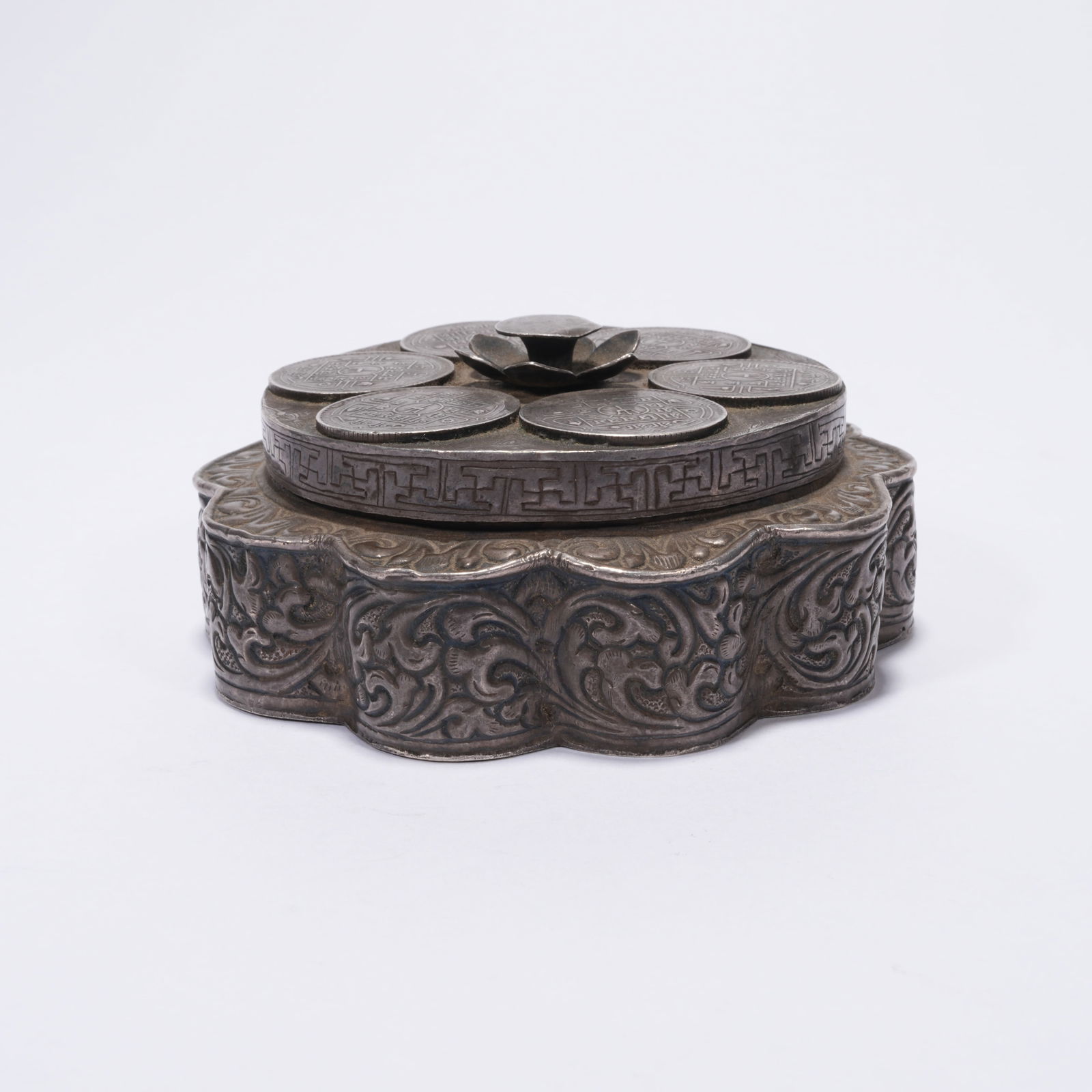 A SILVER-LIDDED JAR - 2