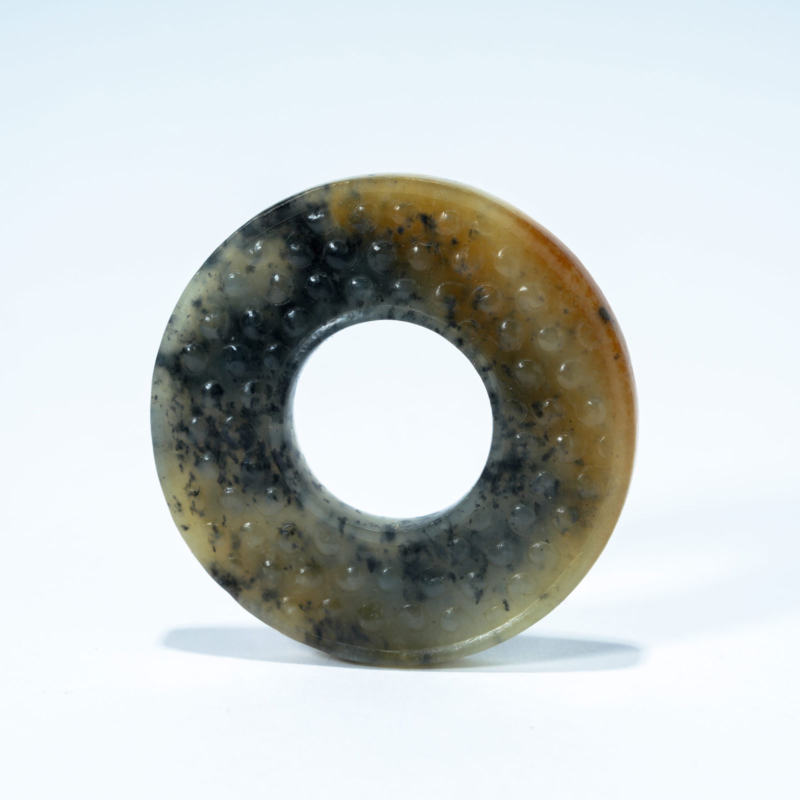 A HETIAN JADE CARVED BI DISC (1 of 9)