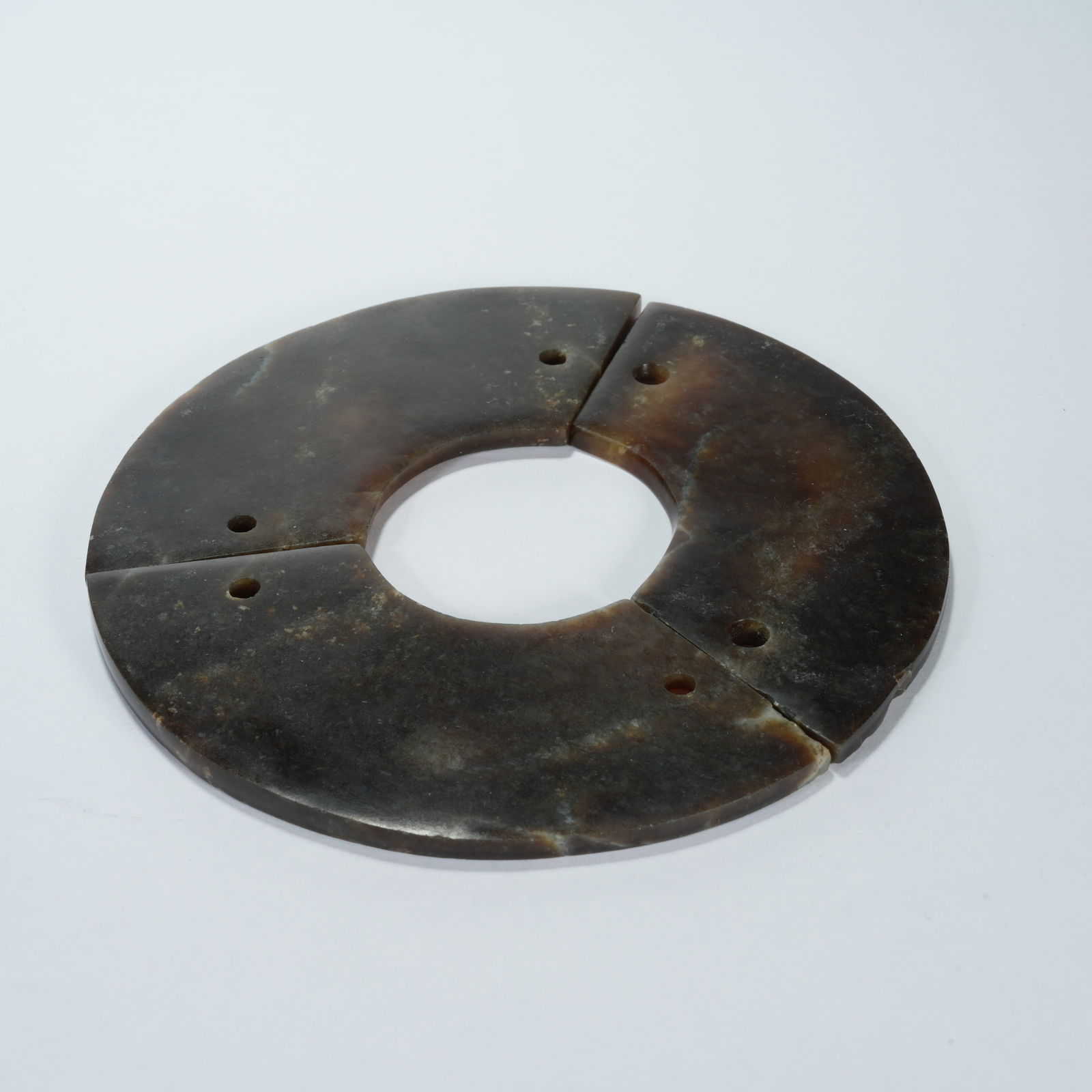 A ANCIENT JADE TRIPLE BI DISKS: Ancient Jade Triple Bi Disks