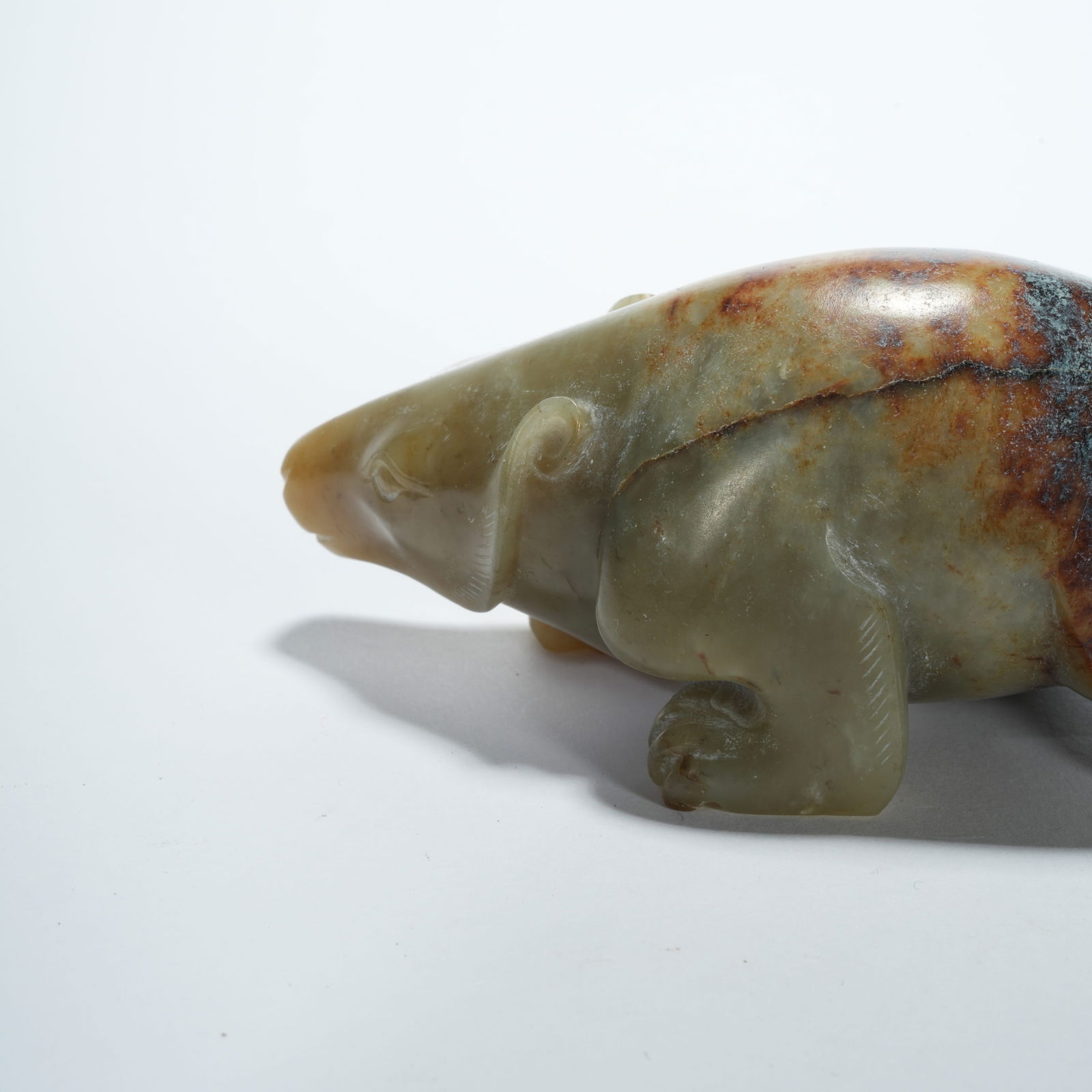 A HETIAN JADE BEAR FIGURINE - 6