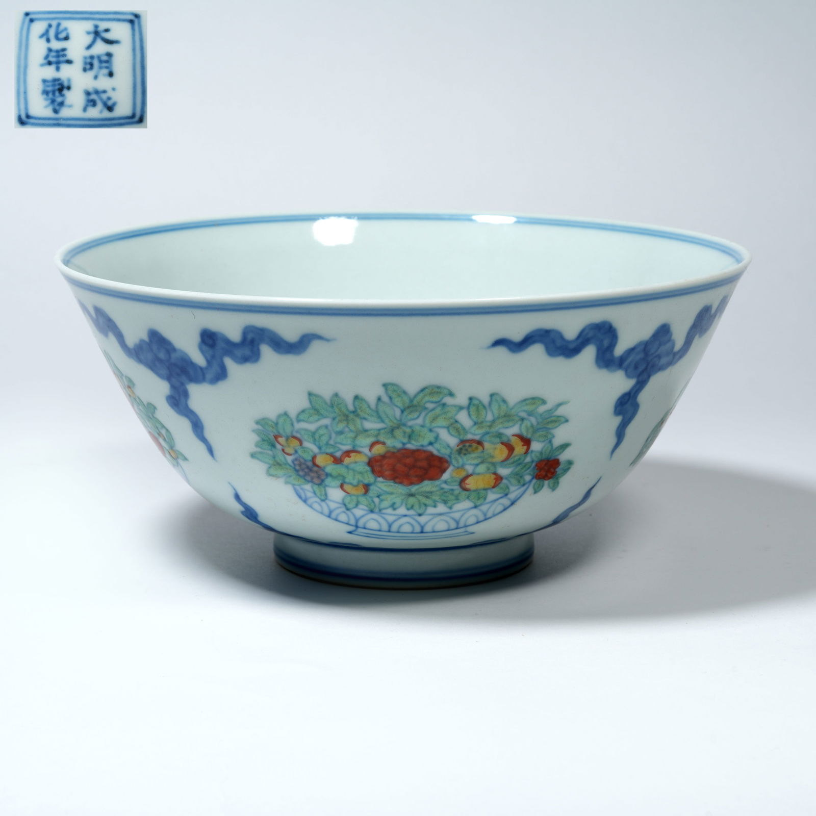 A FAMILLE-ROSE BOWL WITH MELON AND FRUIT MOTIFS (1 of 9)