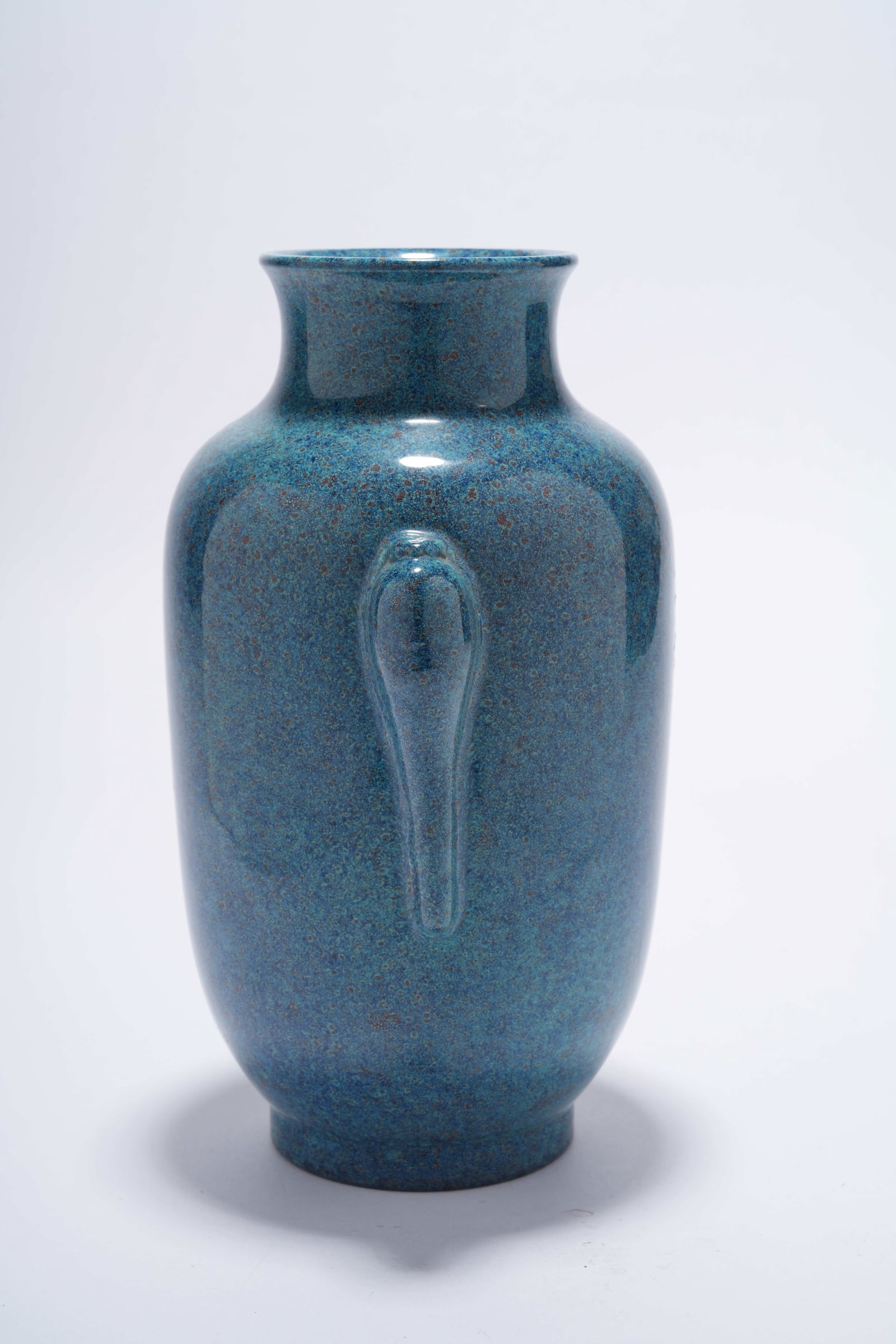 A JUN GLAZE TWIN-HANDLED LANTERN VASE - 4