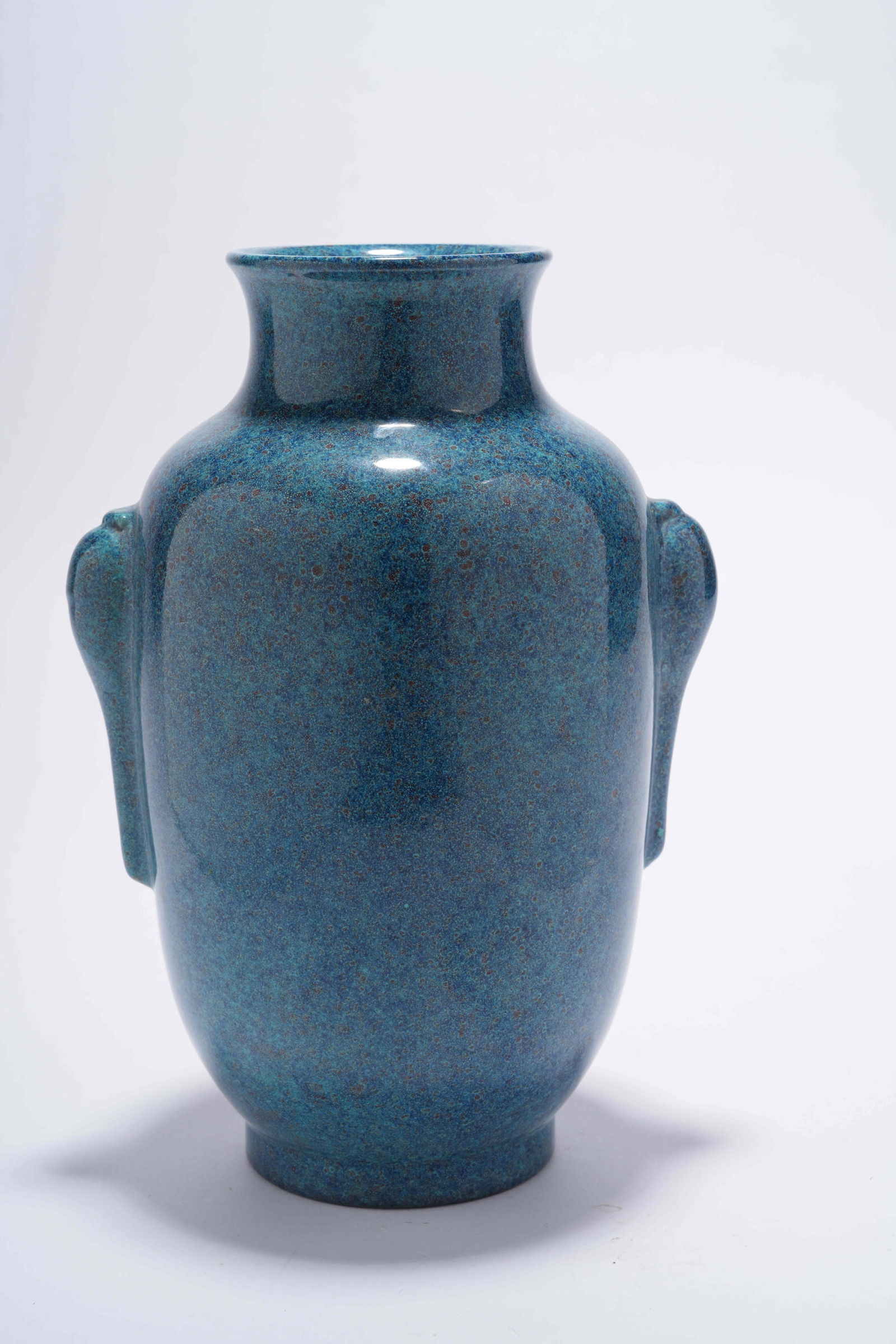 A JUN GLAZE TWIN-HANDLED LANTERN VASE - 5