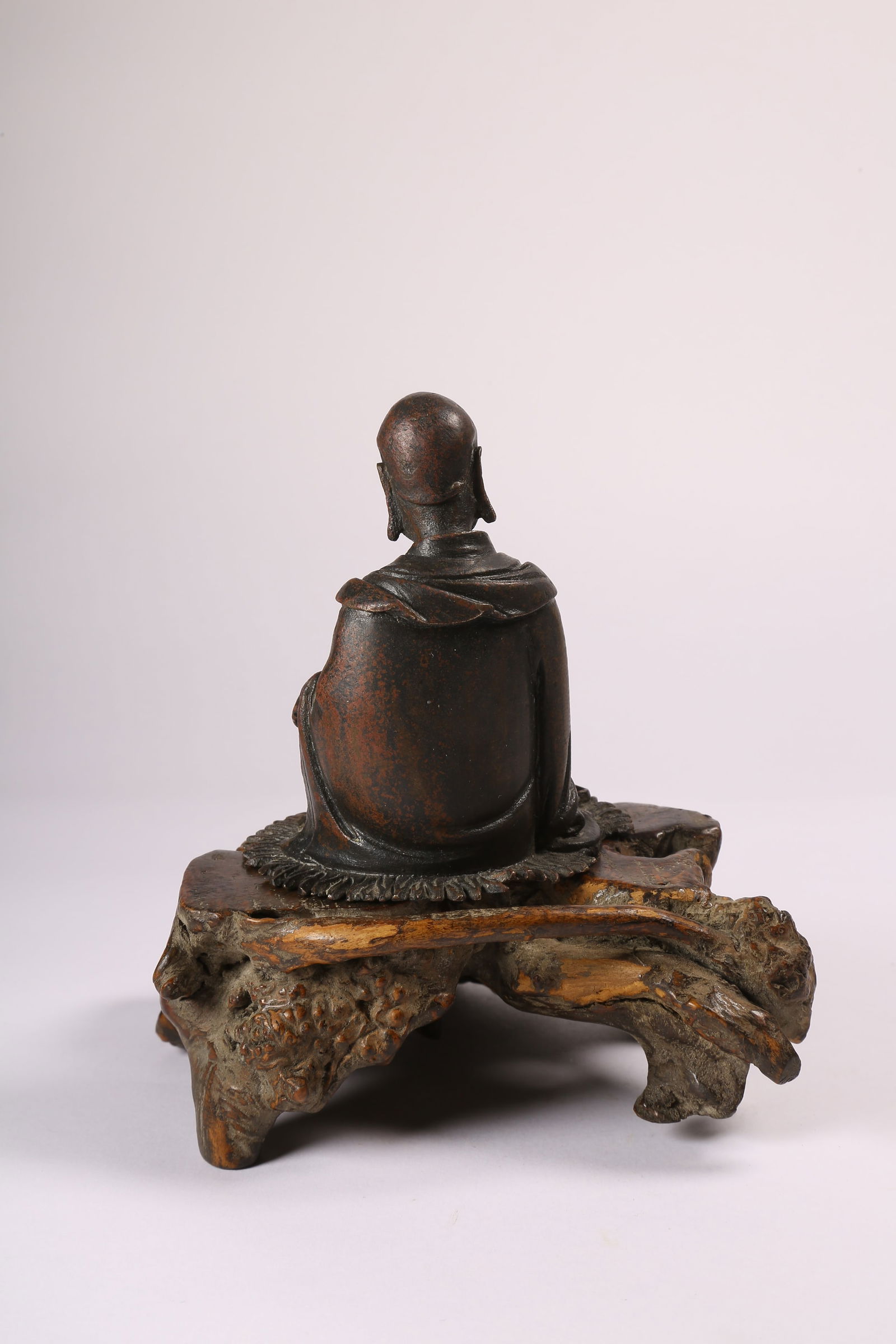 A BRONZE SEATED ARHAT - 4