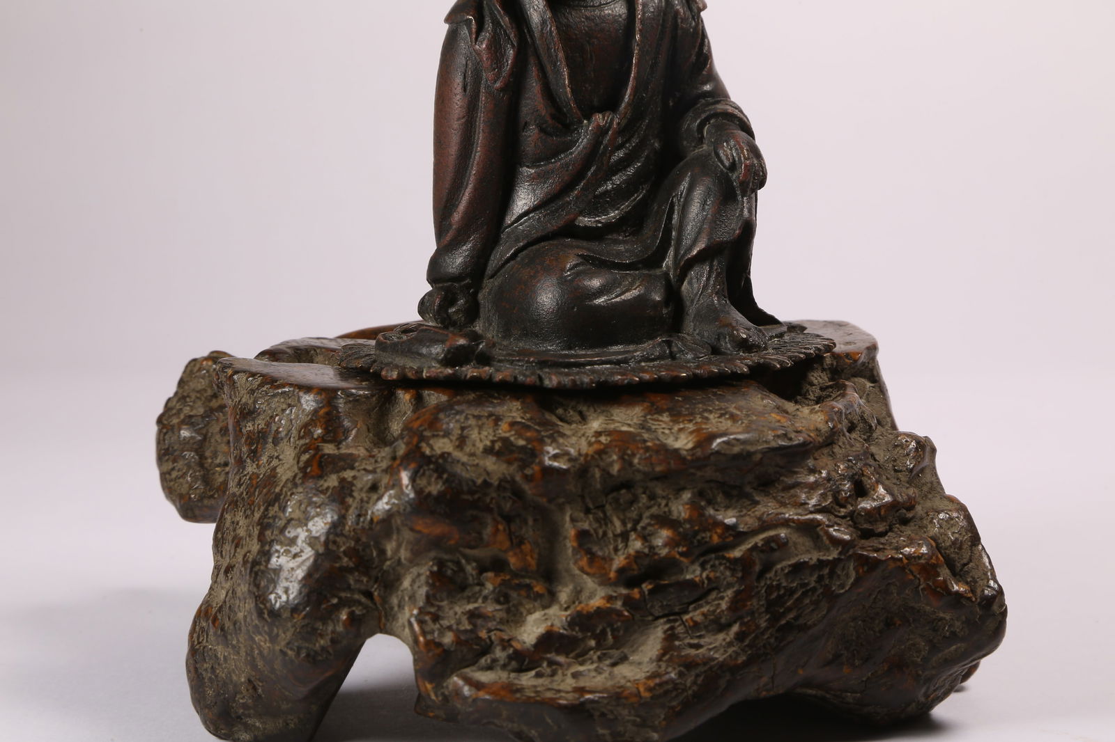 A BRONZE SEATED ARHAT - 7