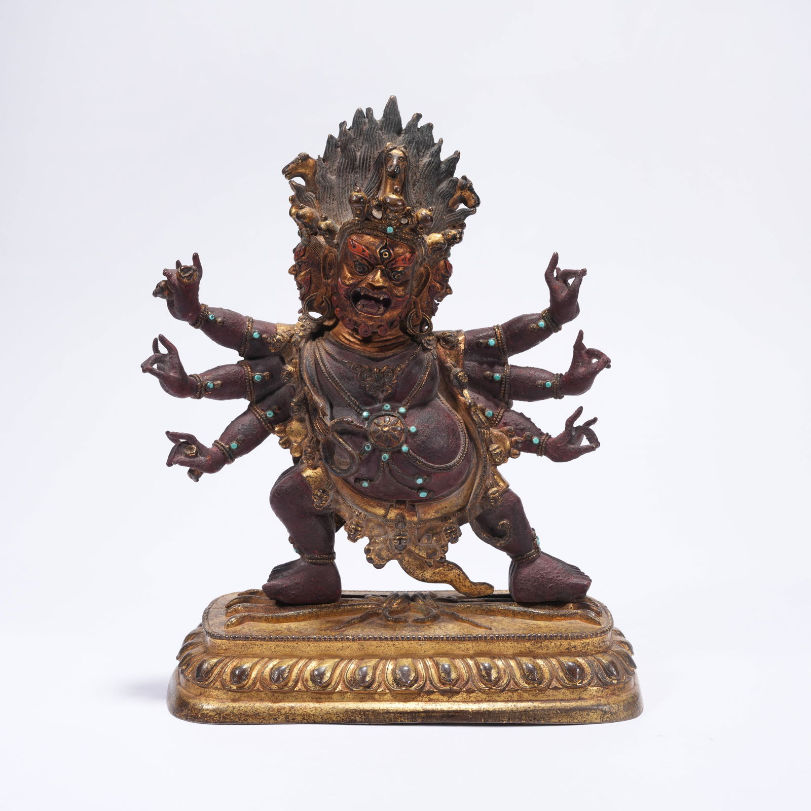 A PARTIALLY GILT BRONZE HAYAGRIVA STATUE (1 of 9)
