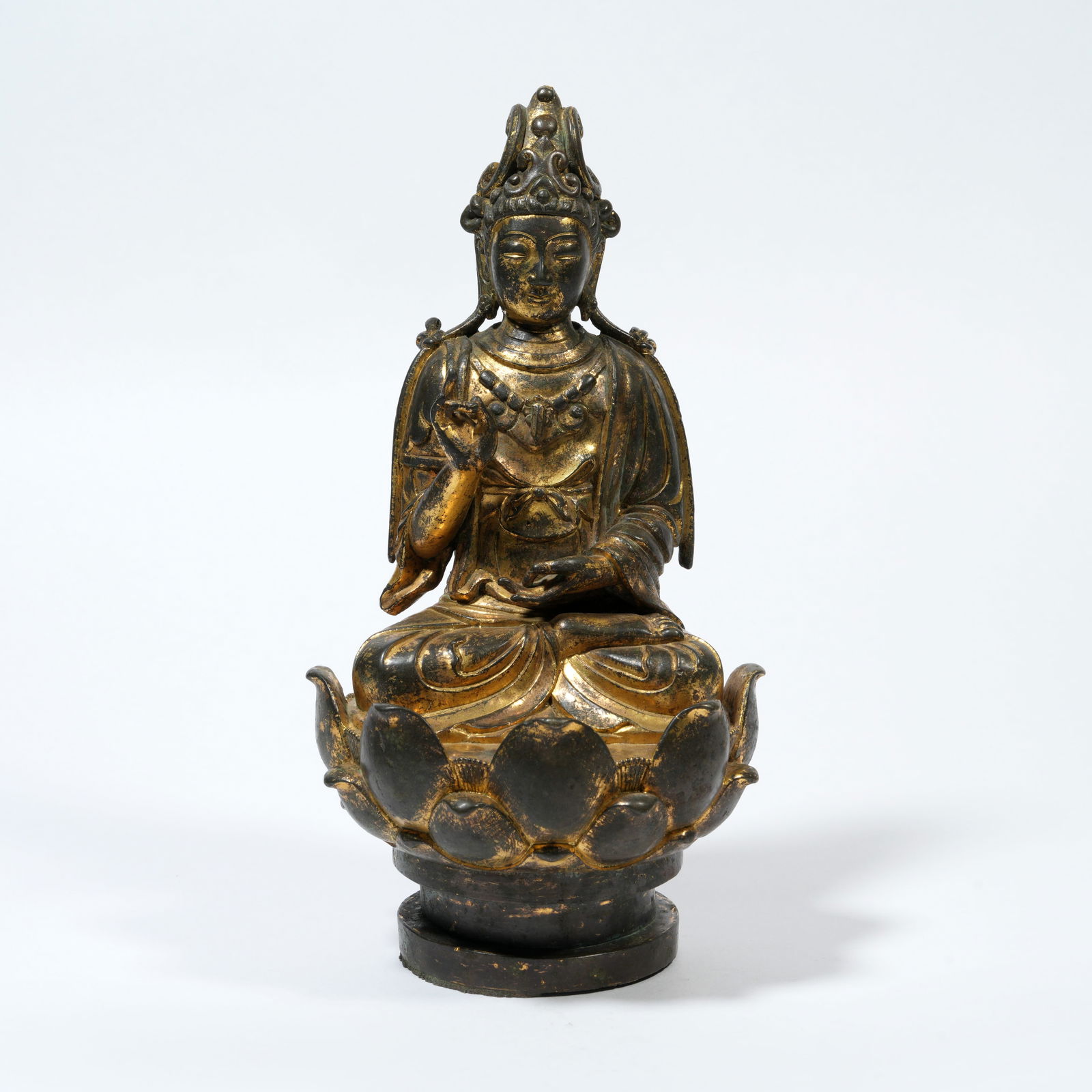 A GILT-BRONZE FIGURE OF A BODHISATTVA: Gilt-Bronze Figure of a Bodhisattva