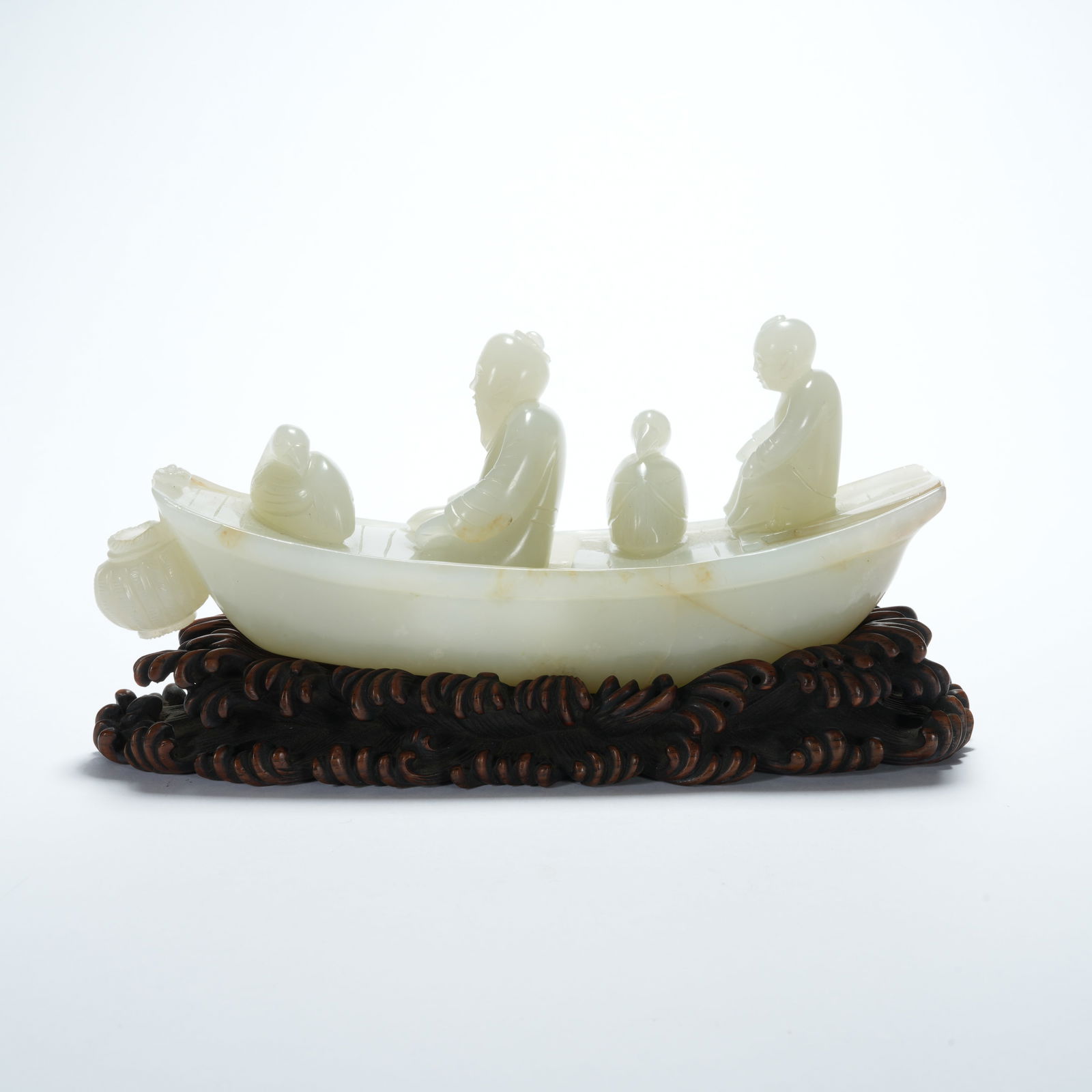 A HETIAN JADE FIGURATIVE BOAT ORNAMENT (1 of 10)
