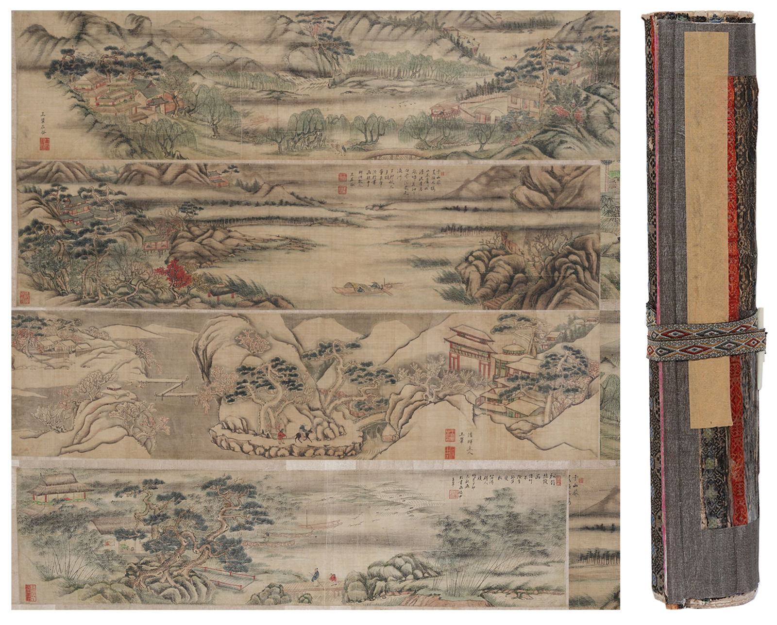 A LANDSCAPE HANDSCROLL ON SILK BY WANG HUI.王翚 (1 of 11)