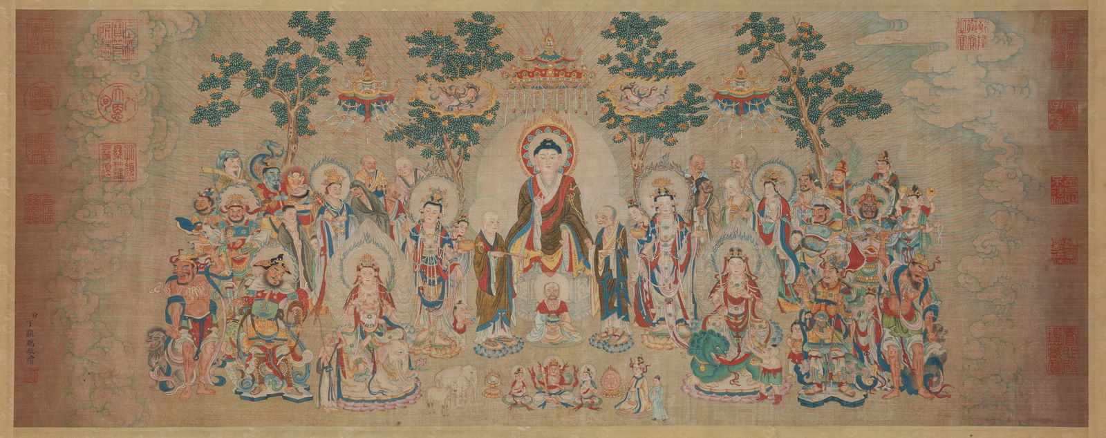 A BUDDHA PAINTING ON SILK BY DING GUANPENG, HANGING SCROLL.丁觀鵬 (1 of 10)