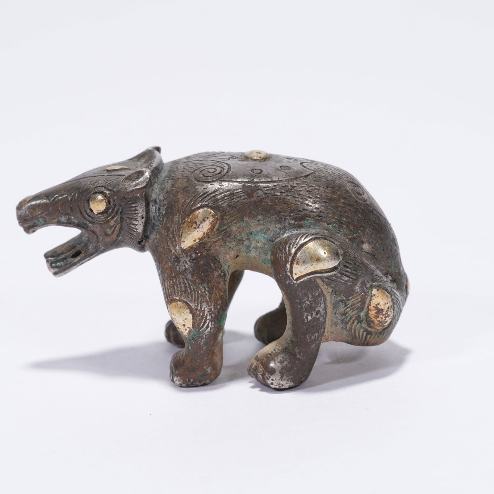 A SILVER BEAR FIGURINE - 5