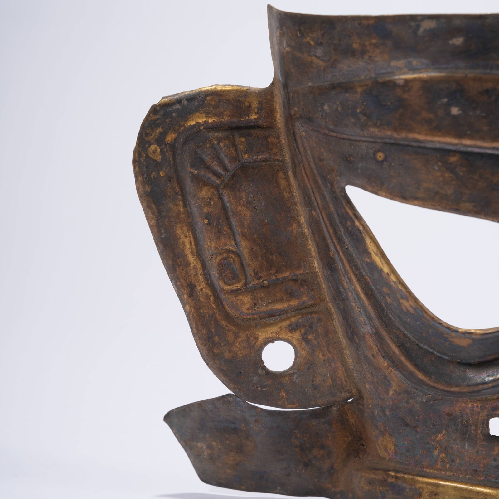 A GILT SILVER MASK - 2