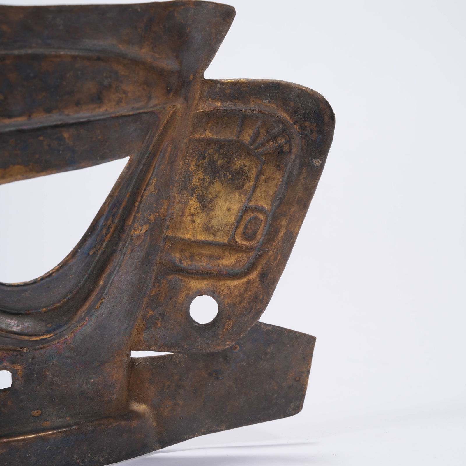 A GILT SILVER MASK - 4