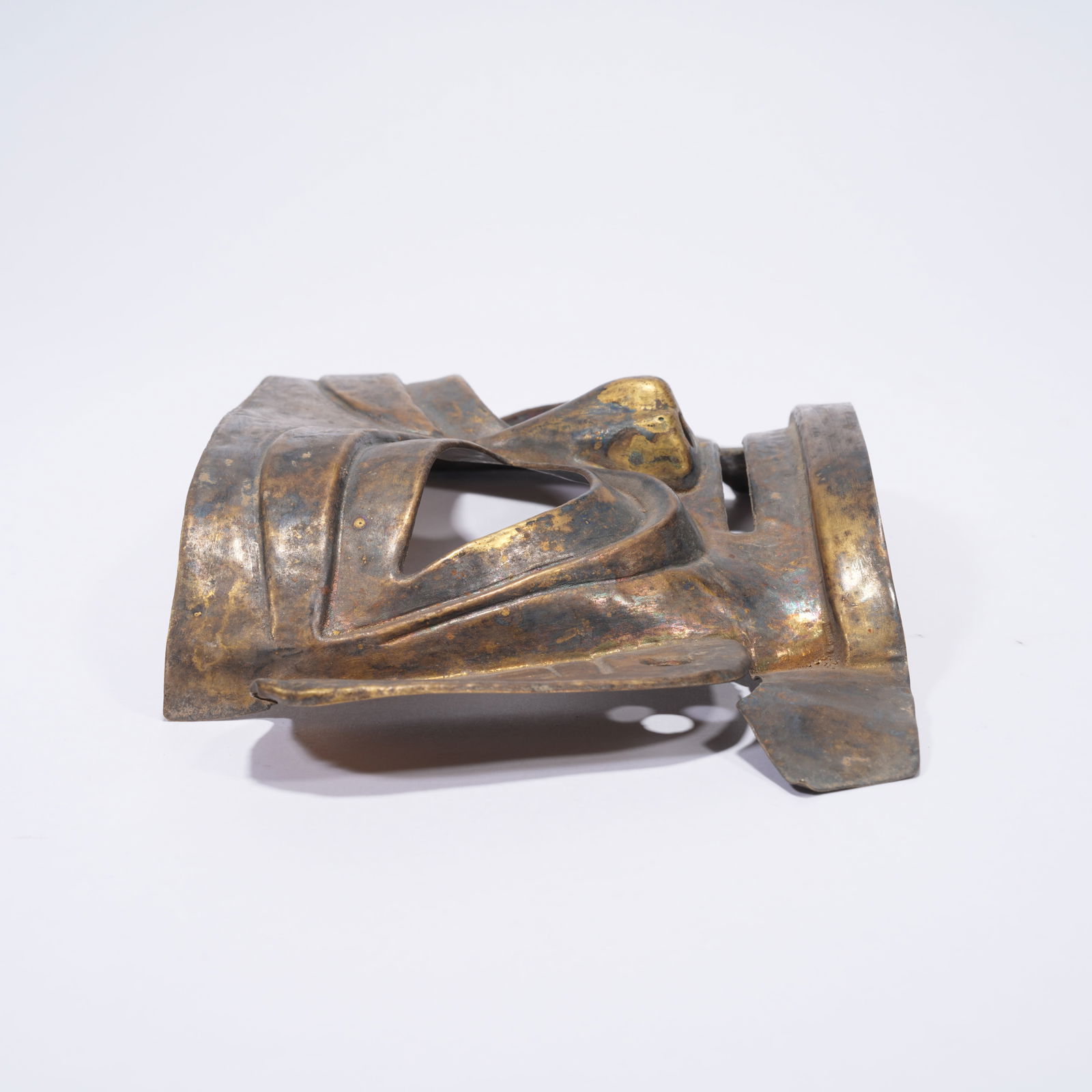 A GILT SILVER MASK - 8