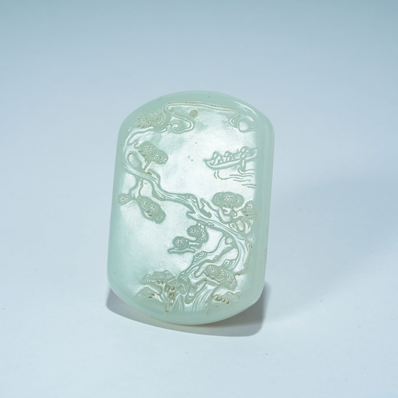 A HETIAN WHITE JADE CARVED "ZIGANG" PLAQUE: Hetian White Jade Carved "Zigang" Plaque