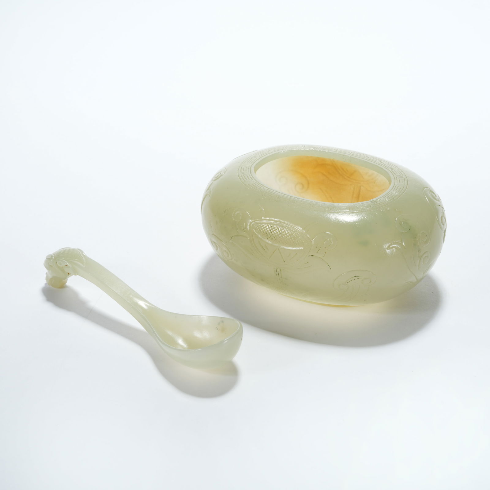 A HETIAN JADE LOTUS-PATTERN WATER CONTAINER (1 of 10)