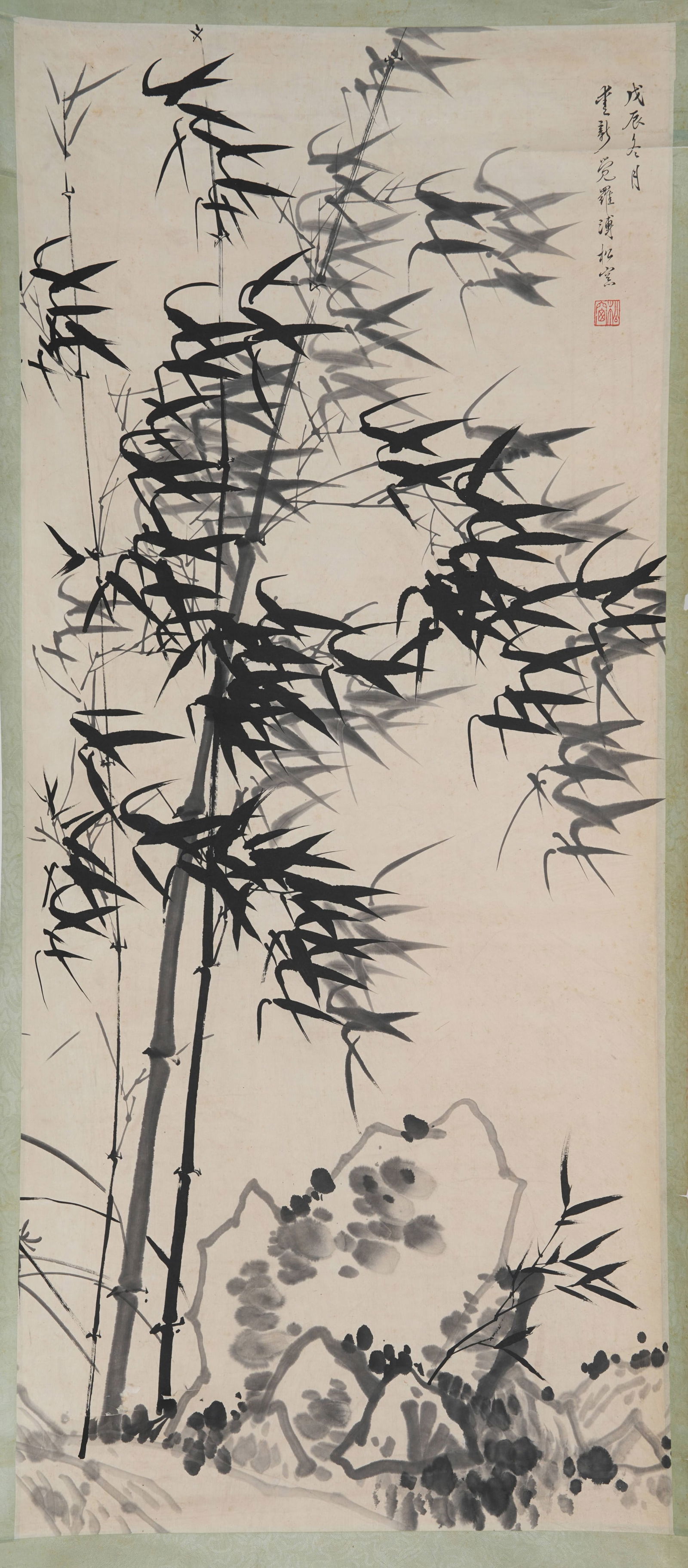 A BAMBOO-AND-ROCK PAINTING ON PAPER BY PU QUAN.溥佺 (1 of 10)