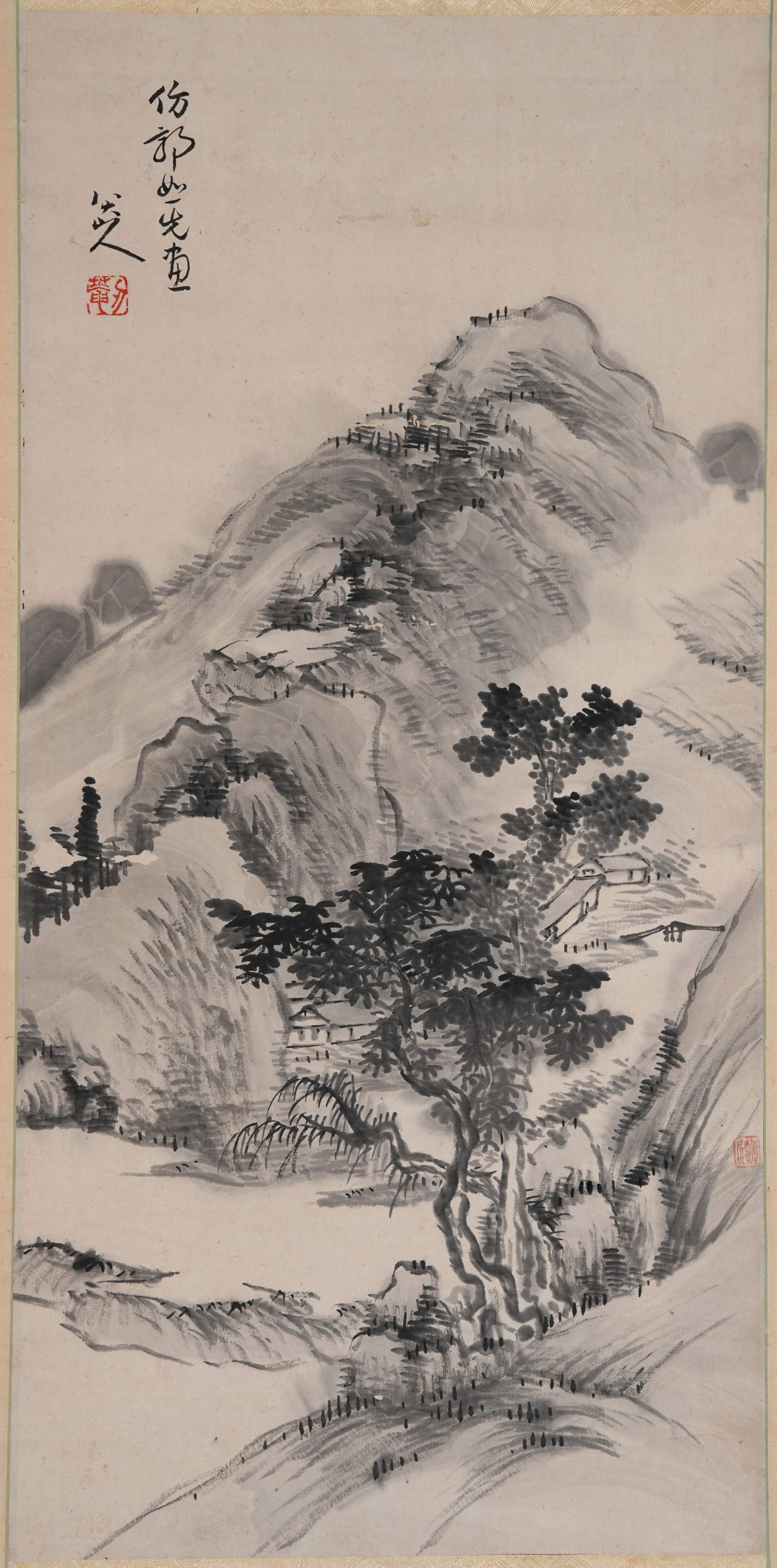 A LANDSCAPE PAINTING ON PAPER BY BADA SHANREN.八大山人 (1 of 11)