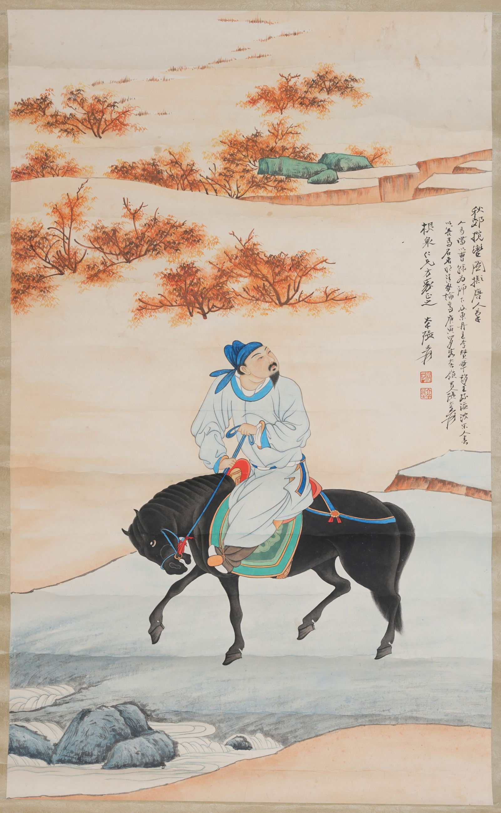 A HORSE-AND-FIGURE PAINTING ON PAPER BY ZHANG DAQIAN.張大千 (1 of 10)