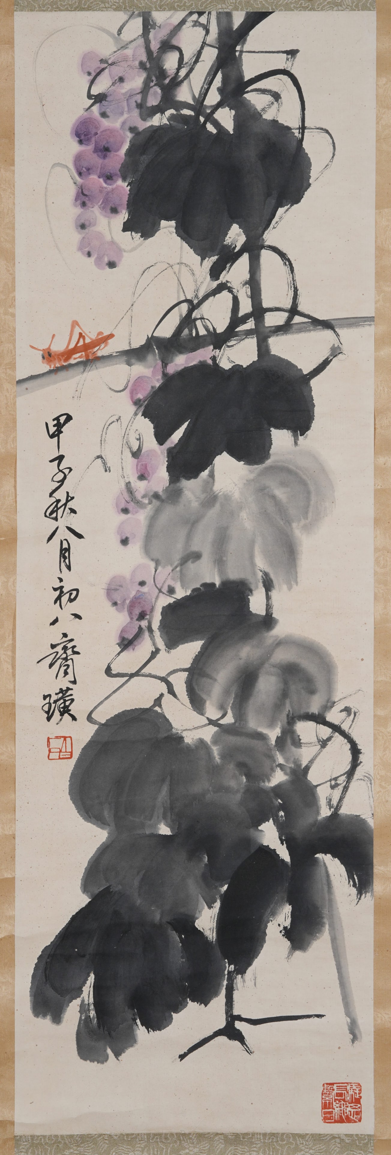 A GRAPE PAINTING ON PAPER BY QI BAISHI.齊白石 (1 of 9)