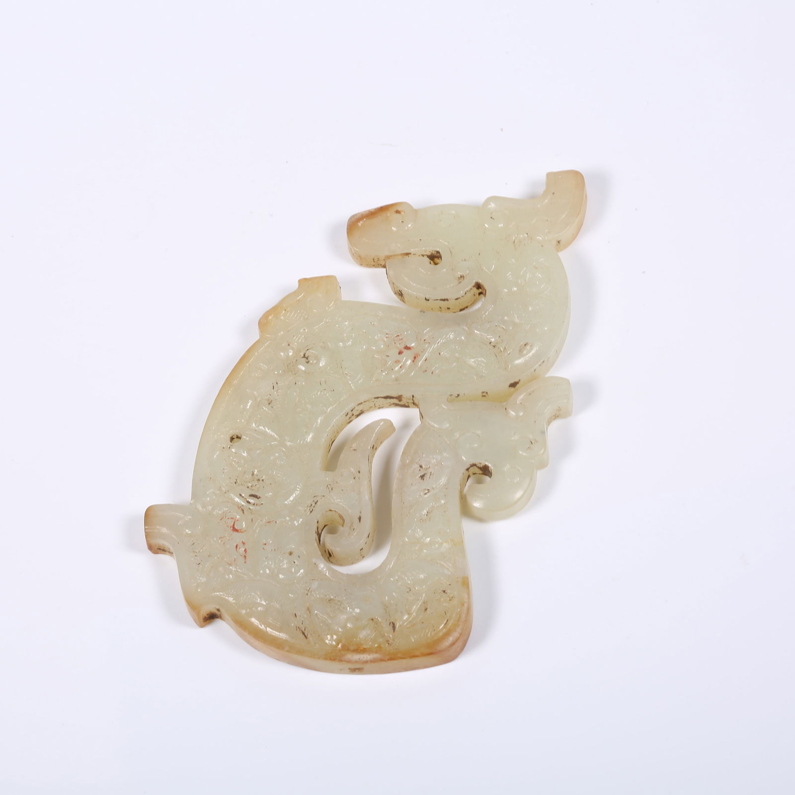 A ARCHAIC JADE S-DRAGON SHAPED PENDANT: Archaic Jade S-Dragon Shaped Pendant