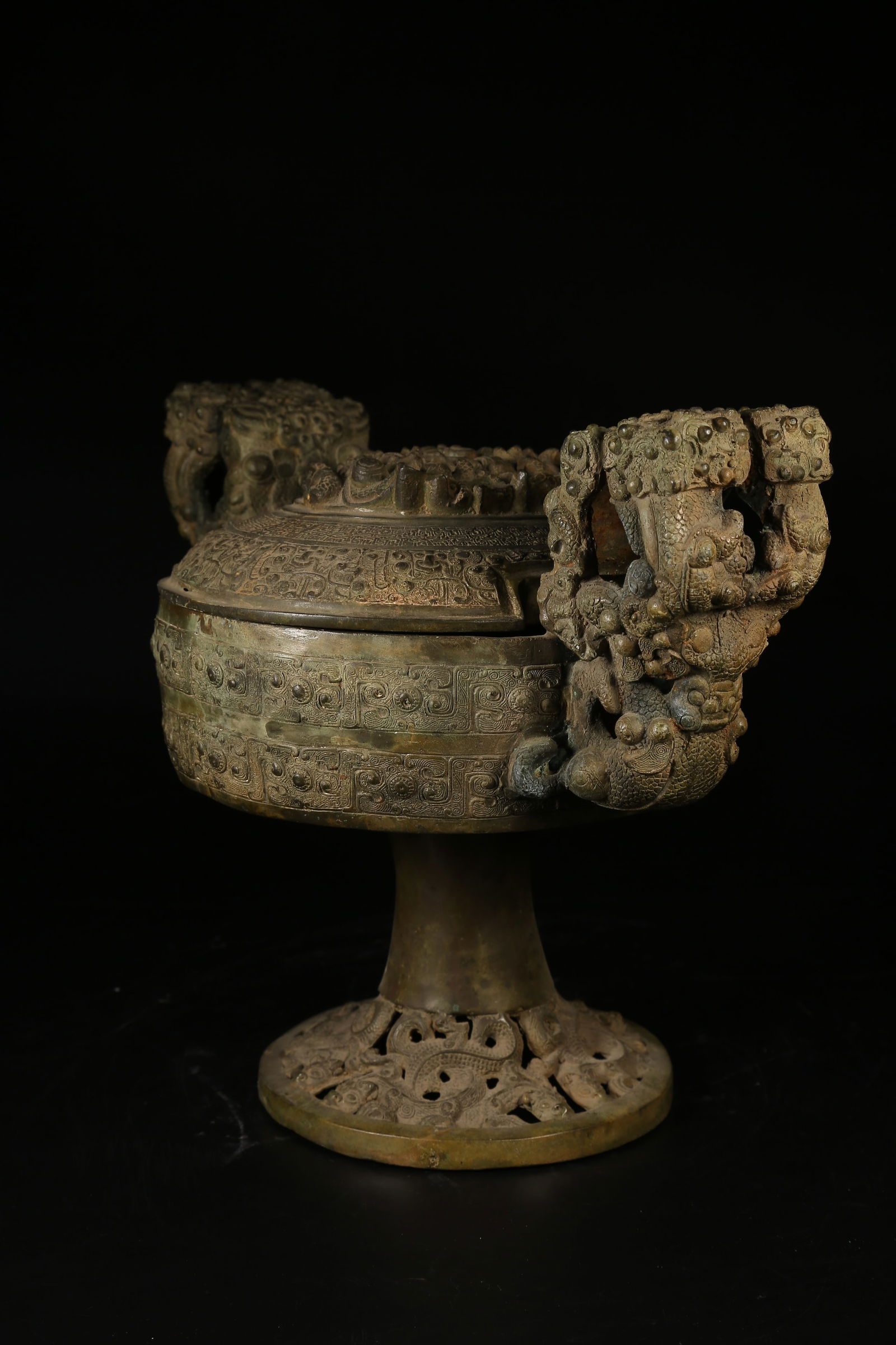 A BRONZE DOU (FOOD CONTAINER) - 6