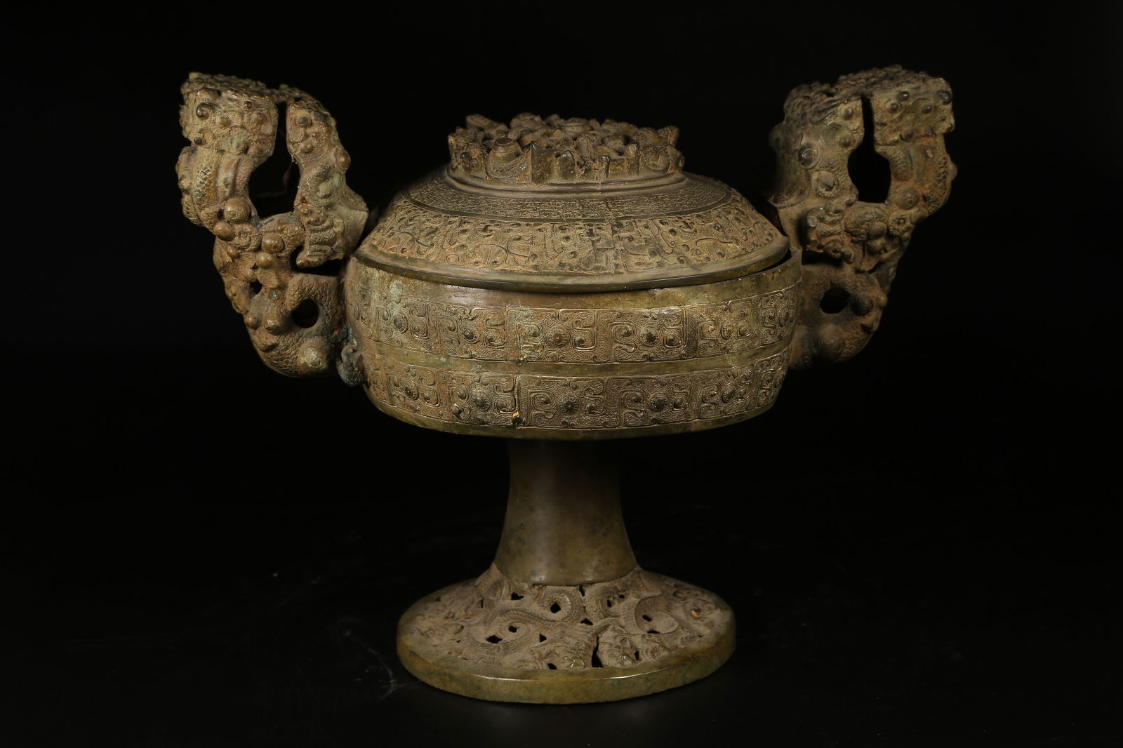 A BRONZE DOU (FOOD CONTAINER) - 7