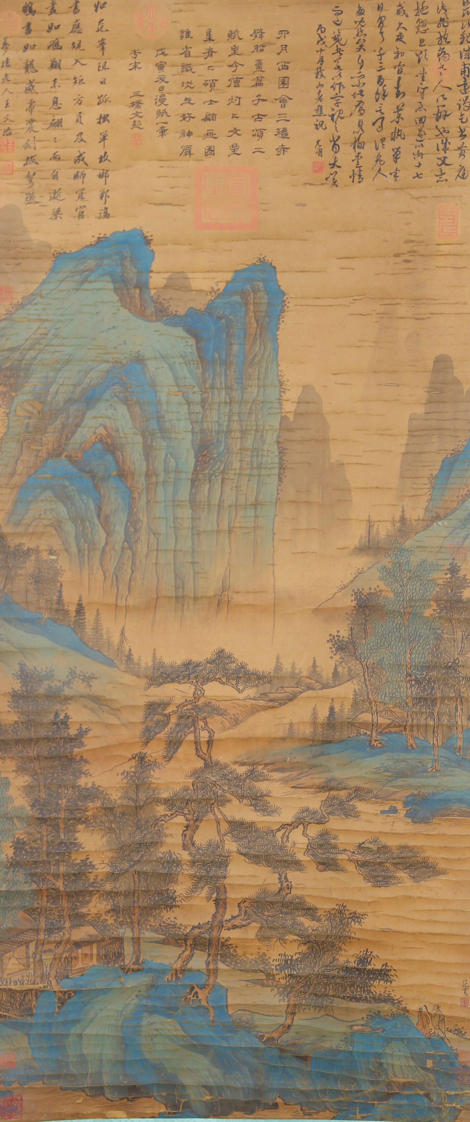 A LANDSCAPE PAINTING ON SILK BY FAN KUAN.範寬: Landscape Painting on Silk by Fan Kuan.範寬