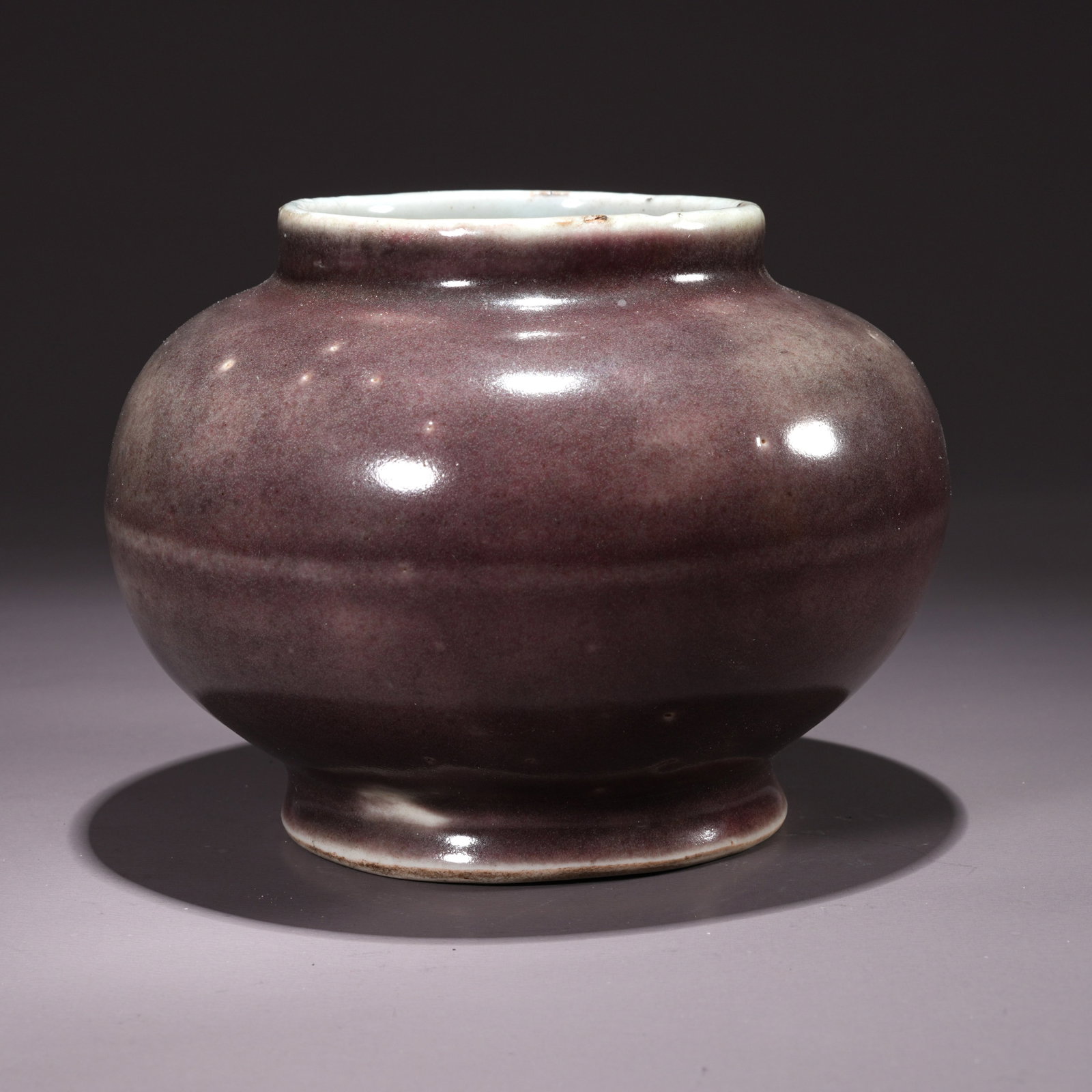 A BEAN-RED GLAZED JAR - 3