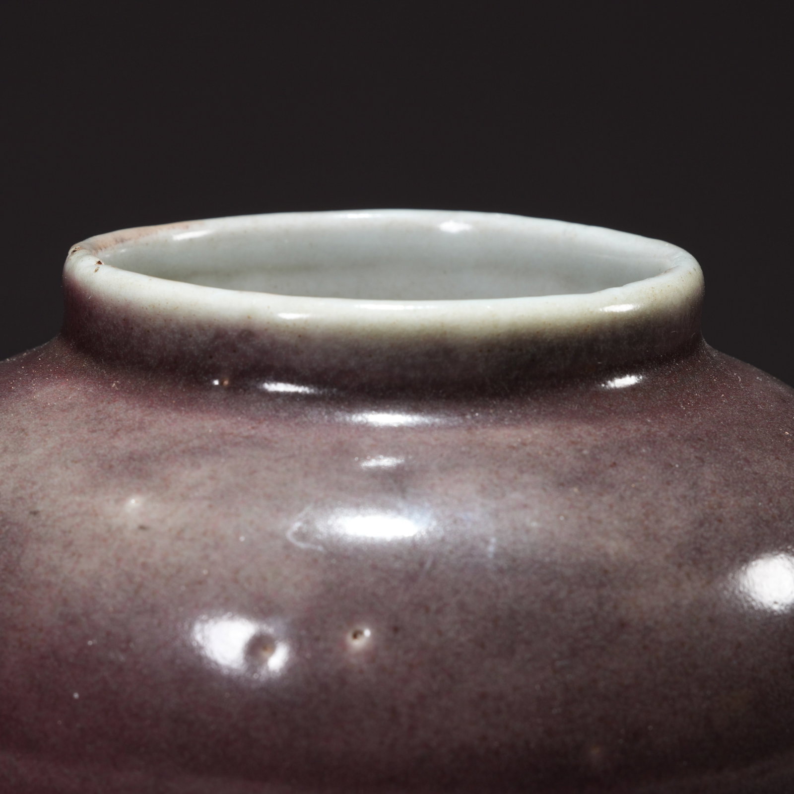 A BEAN-RED GLAZED JAR - 5