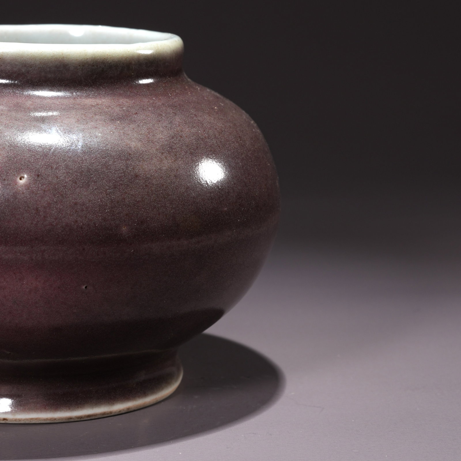 A BEAN-RED GLAZED JAR - 6