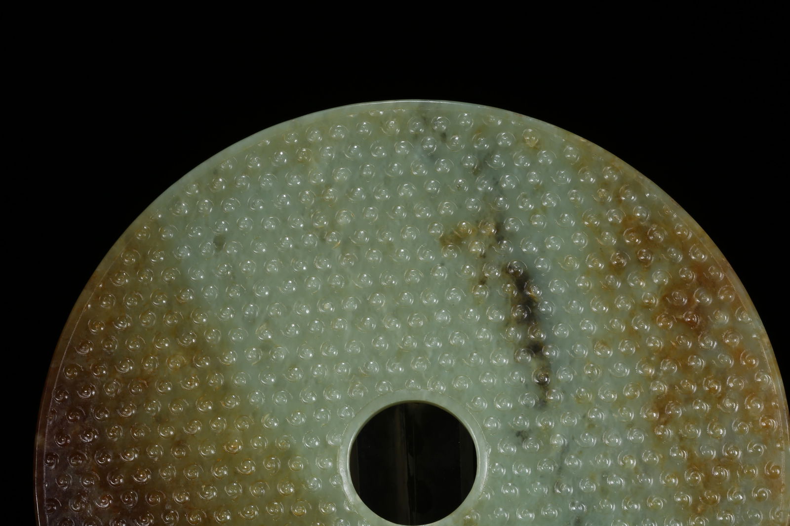 A ANCIENT JADE BI DISK WITH VALLEY PATTERN - 4