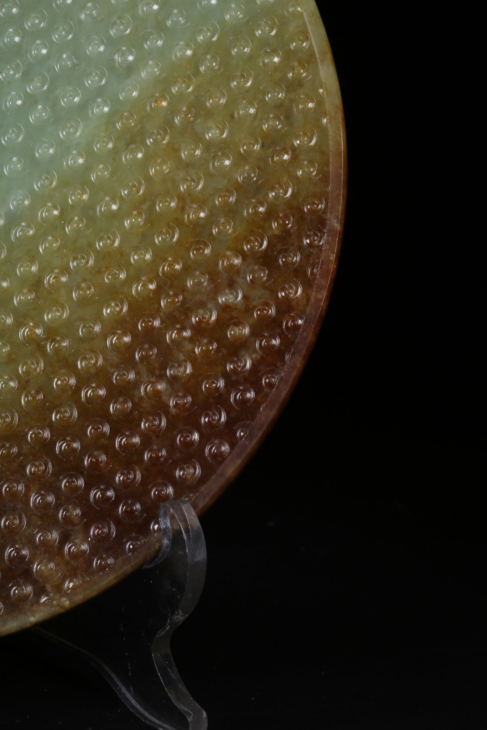 A ANCIENT JADE BI DISK WITH VALLEY PATTERN - 8