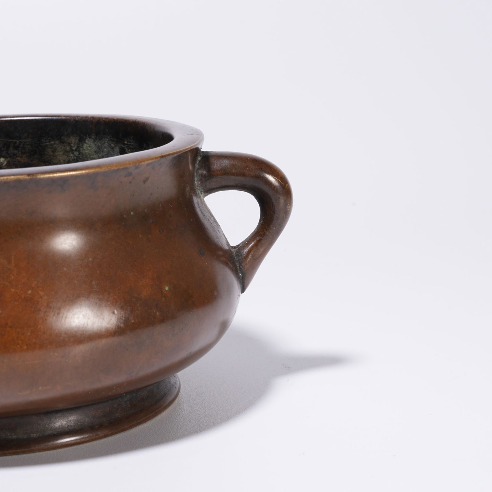 A BRONZE DOUBLE-HANDLED CENSER - 5