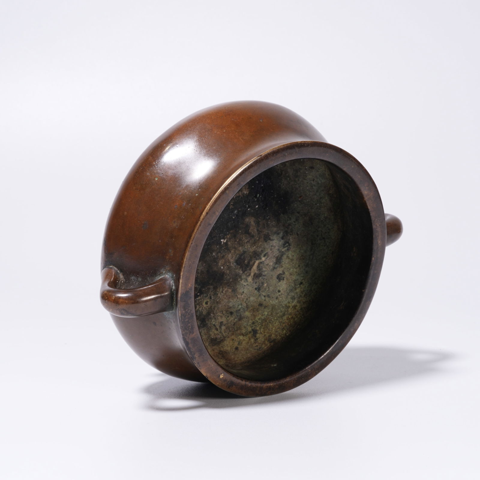 A BRONZE DOUBLE-HANDLED CENSER - 7