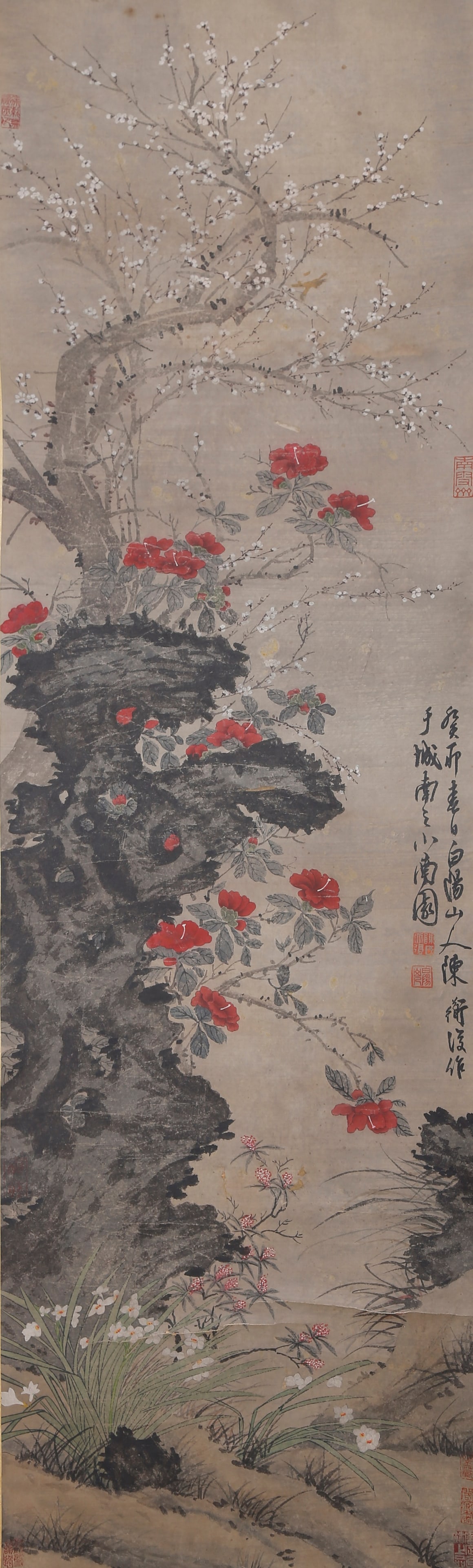 A FLOWER PAINTING ON PAPER BY CHEN CHUN.陳淳: Flower Painting on Paper by Chen Chun.陳淳