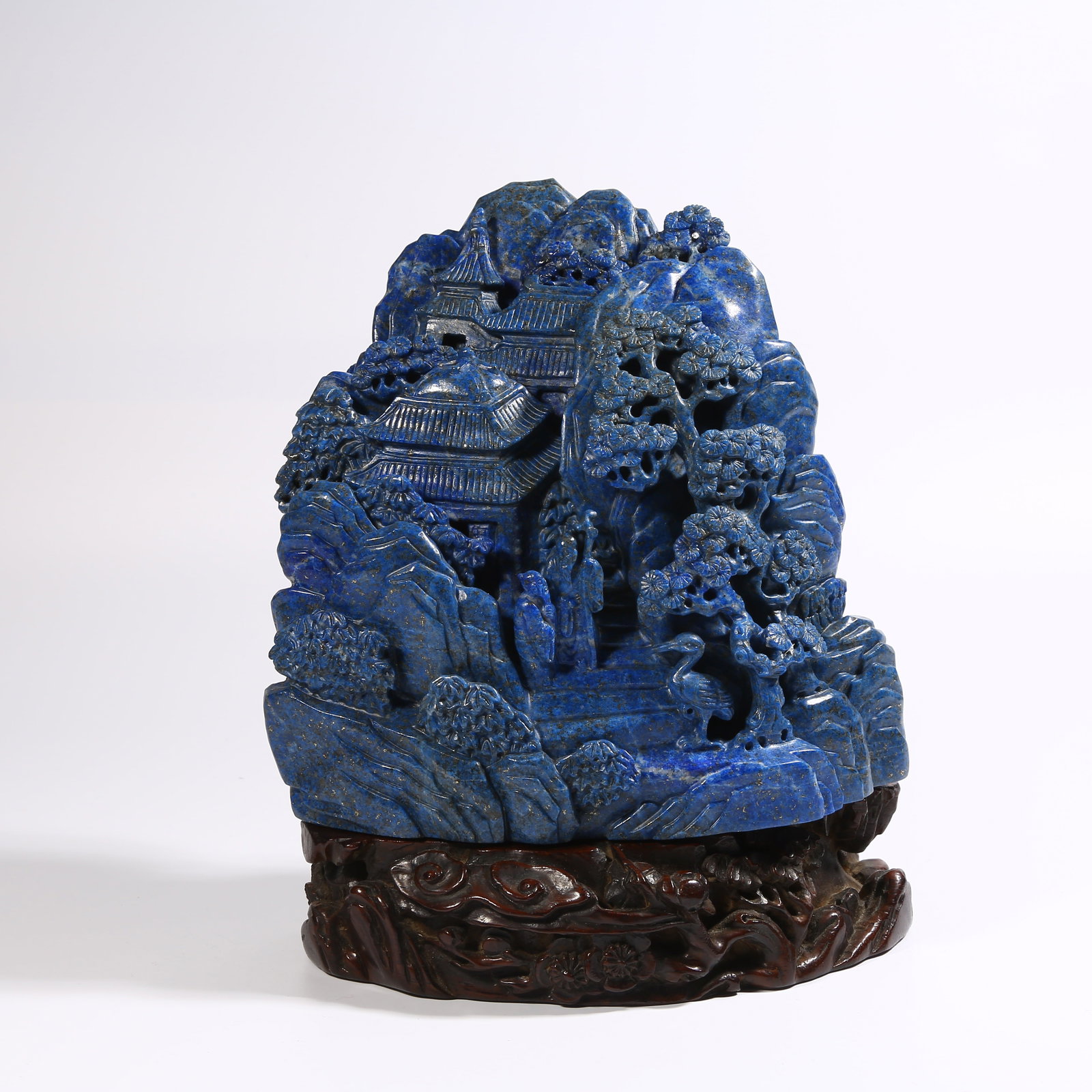 A LAPIS LAZULI MOUNTAIN SCHOLAR FIGURINE: Lapis Lazuli Mountain Scholar Figurine