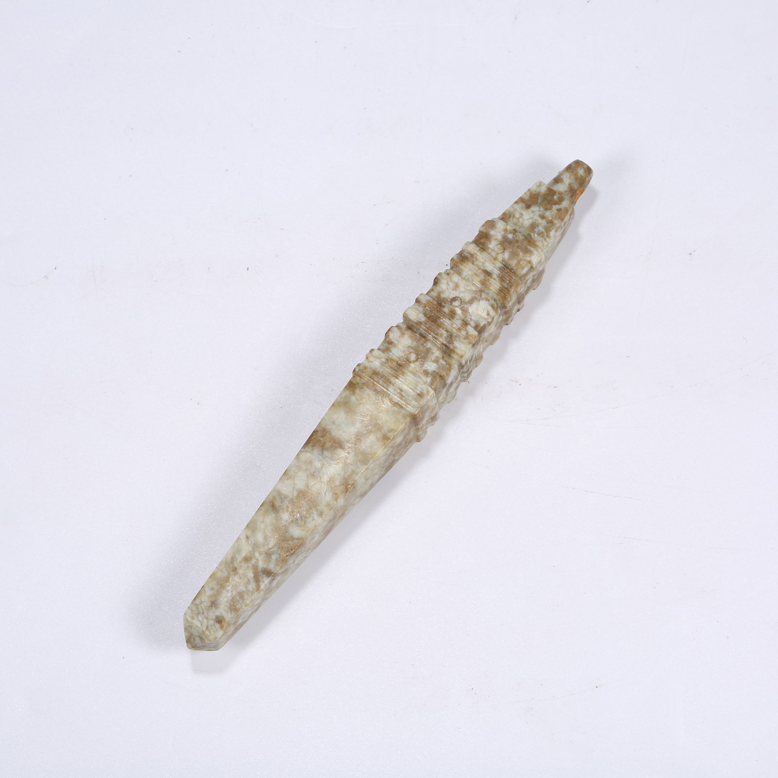 A ANCIENT JADE CONICAL VESSEL OF LIANGZHU CULTURE: Ancient Jade Conical Vessel of Liangzhu Culture