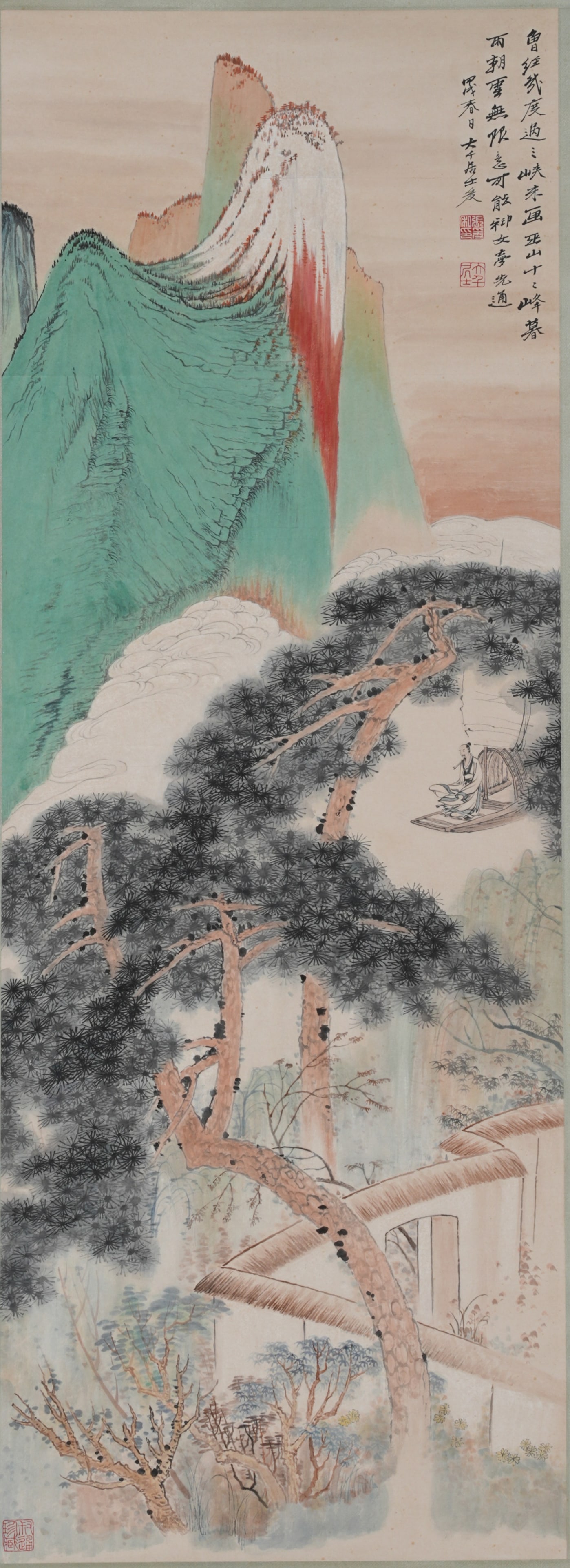 A LANDSCAPE PAINTING ON PAPER BY ZHANG DAQIAN.張大千 (1 of 10)