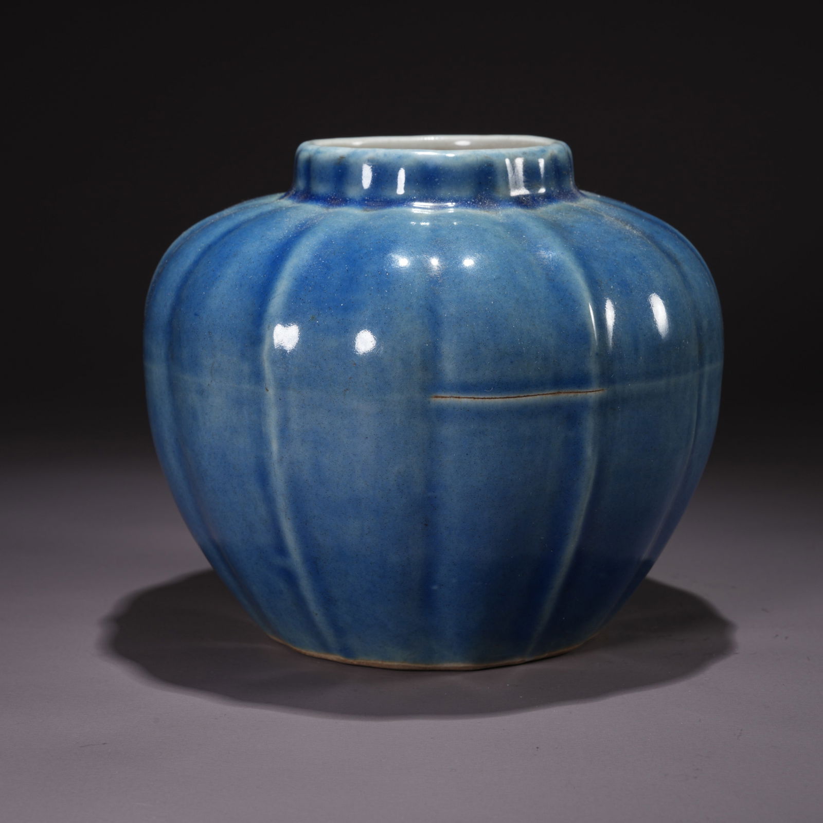 A BLUE-GLAZED JAR - 4
