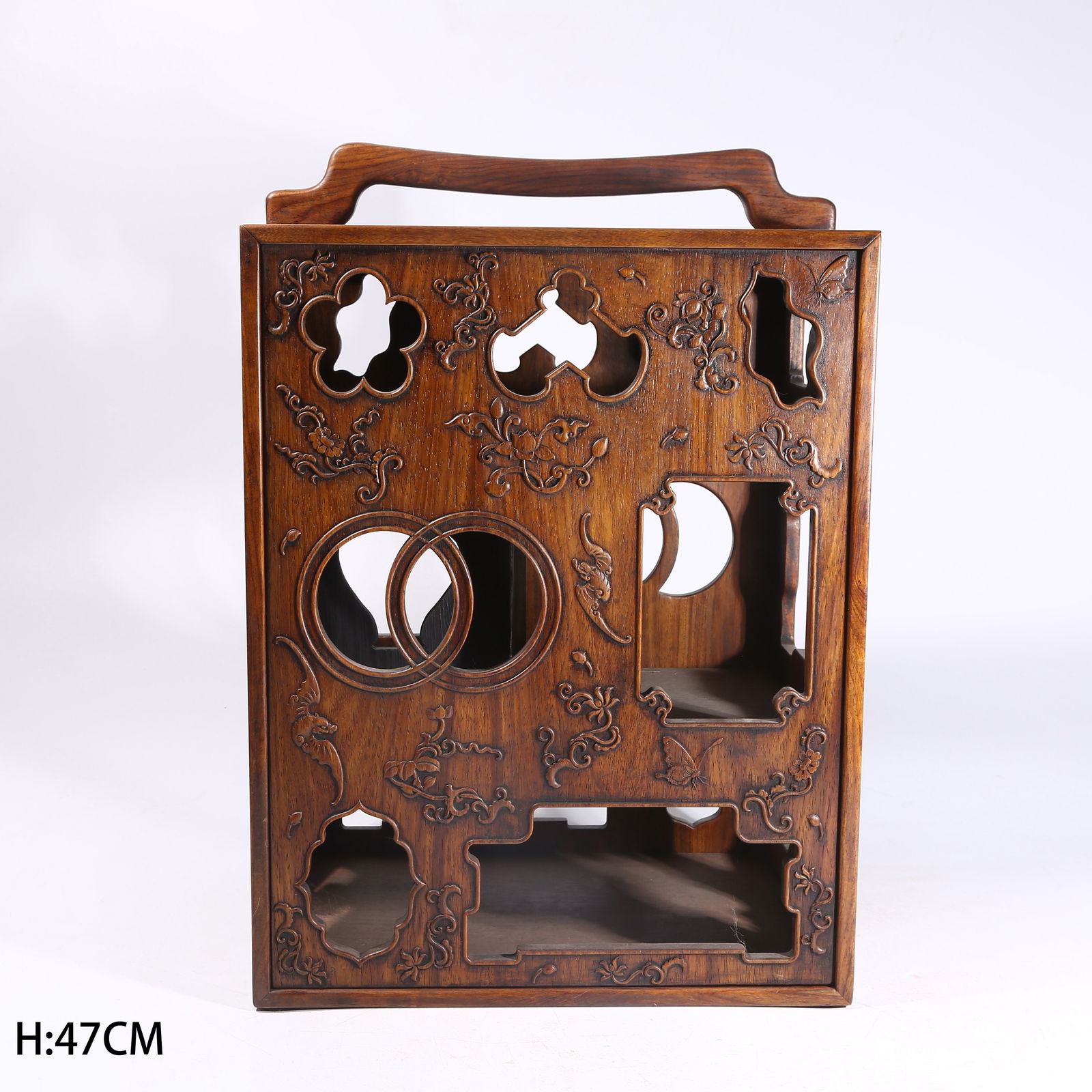 A HUANGHUALI WOOD CARRYING BOX: Huanghuali Wood Carrying Box