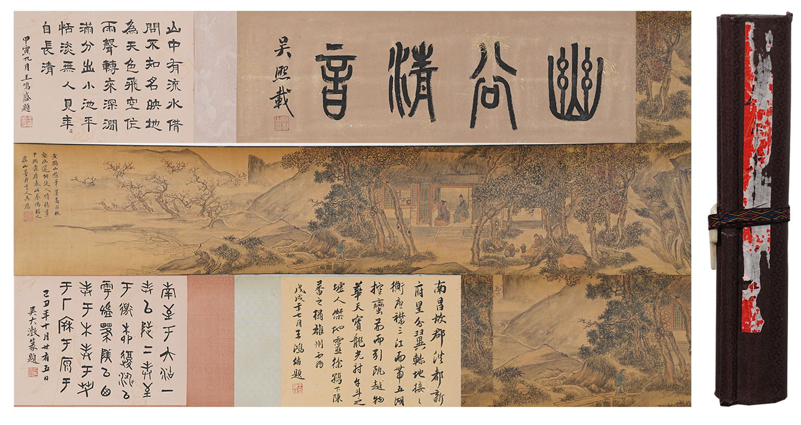 A LANDSCAPE PAINTING HANDSCROLL ON SILK BY WU LI.吳厯 (1 of 10)