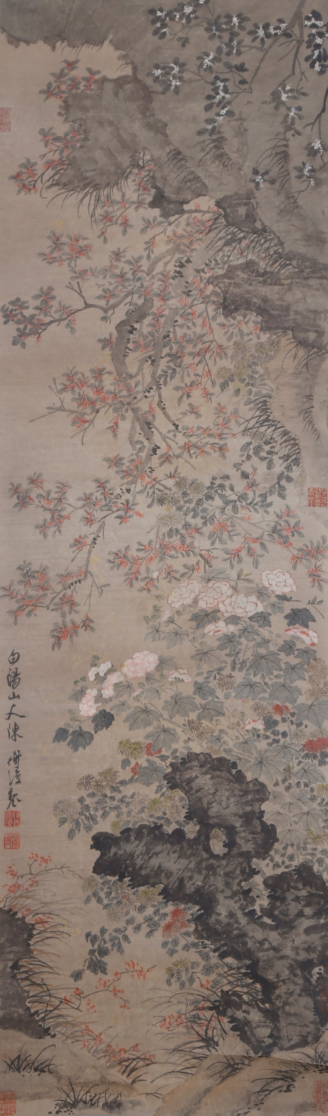 A FLOWER PAINTING ON PAPER BY CHEN CHUN.陳淳: Flower Painting on Paper by Chen Chun.陳淳