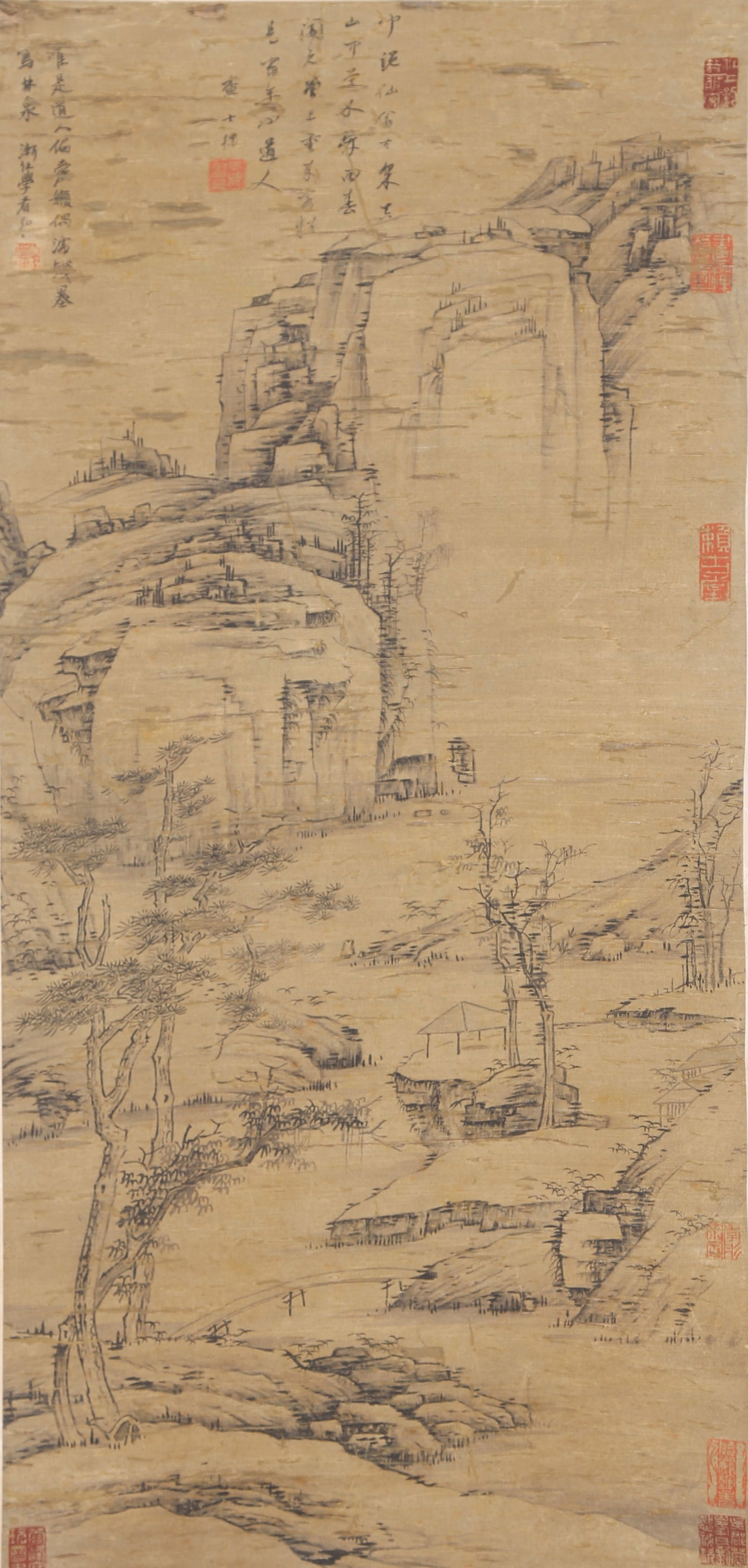 A LANDSCAPE PAINTING ON SILK BY HONG REN.弘仁 (1 of 10)