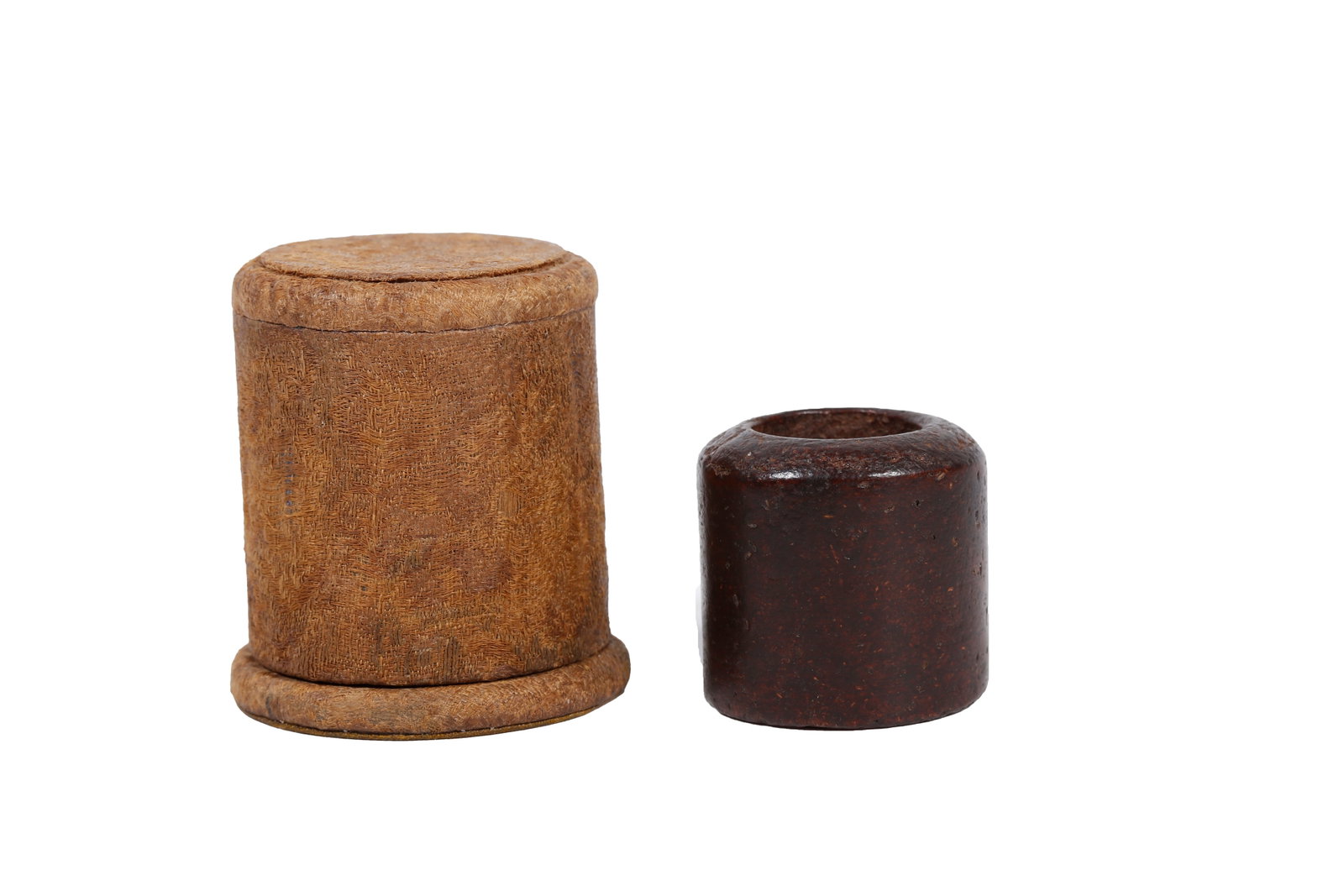 PLAIN INCENSE BLEND THUMB RING, QING DYNASTY: This is a court-style blended incense thumb ring of the Qing Dynasty, refined from natural spices and medicinal herbs. It features solid and mild texture in deep dark brown tone with mellow surface pa