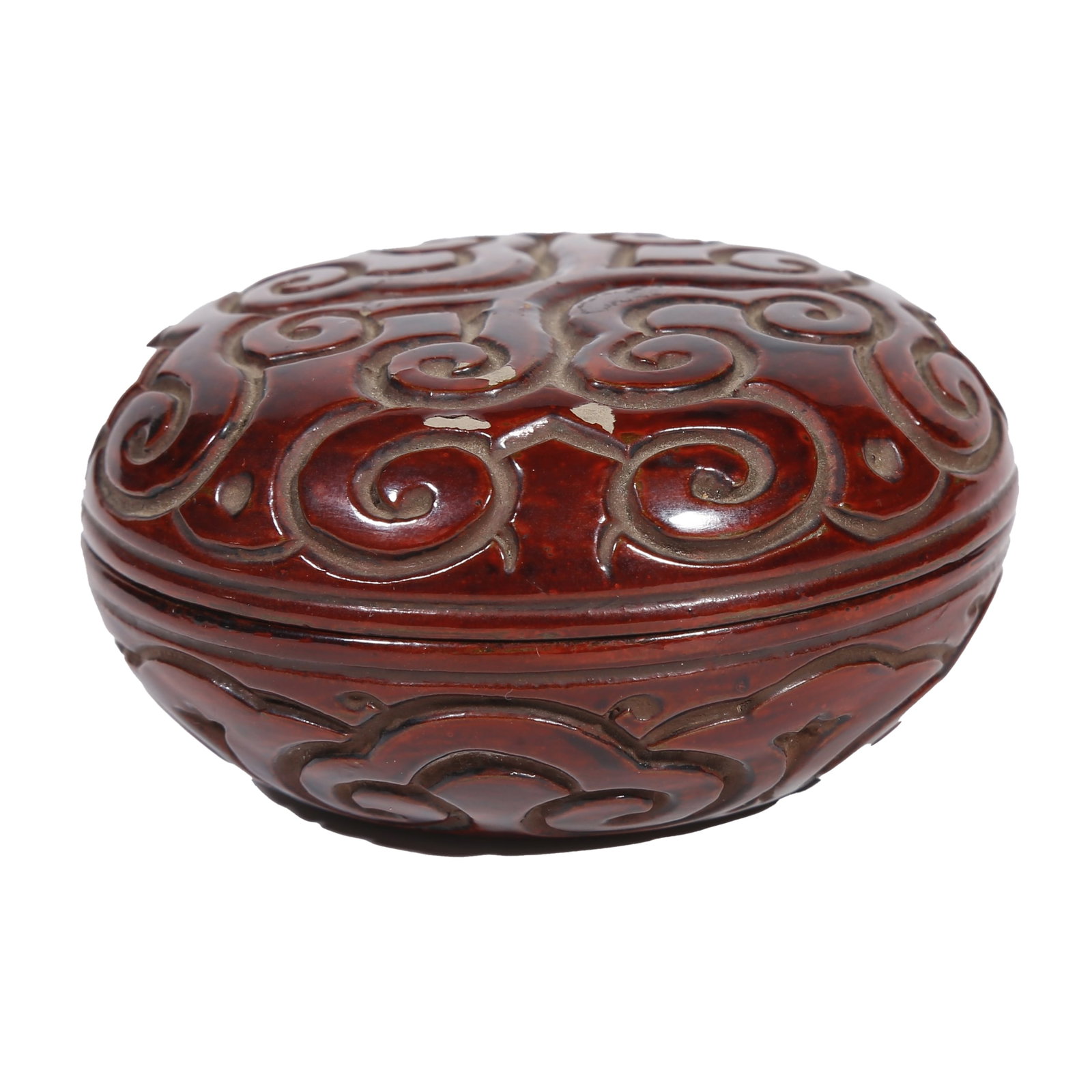LARGE LACQUER INCENSE BOX WITH CLOUD SCROLL PATTERN, MING DYNASTY (1 of 9)